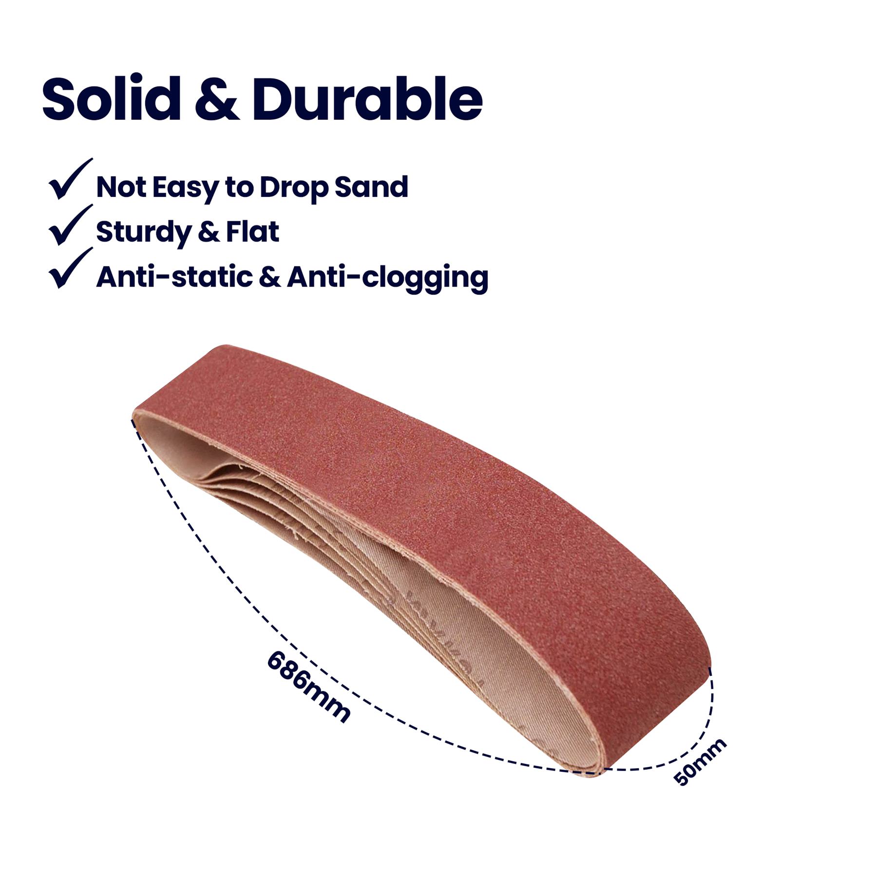 5 Pack Sanding Belts 50 x 686mm (80 Grit) Coarse Sander Sheets Sanding Belts - Image 17