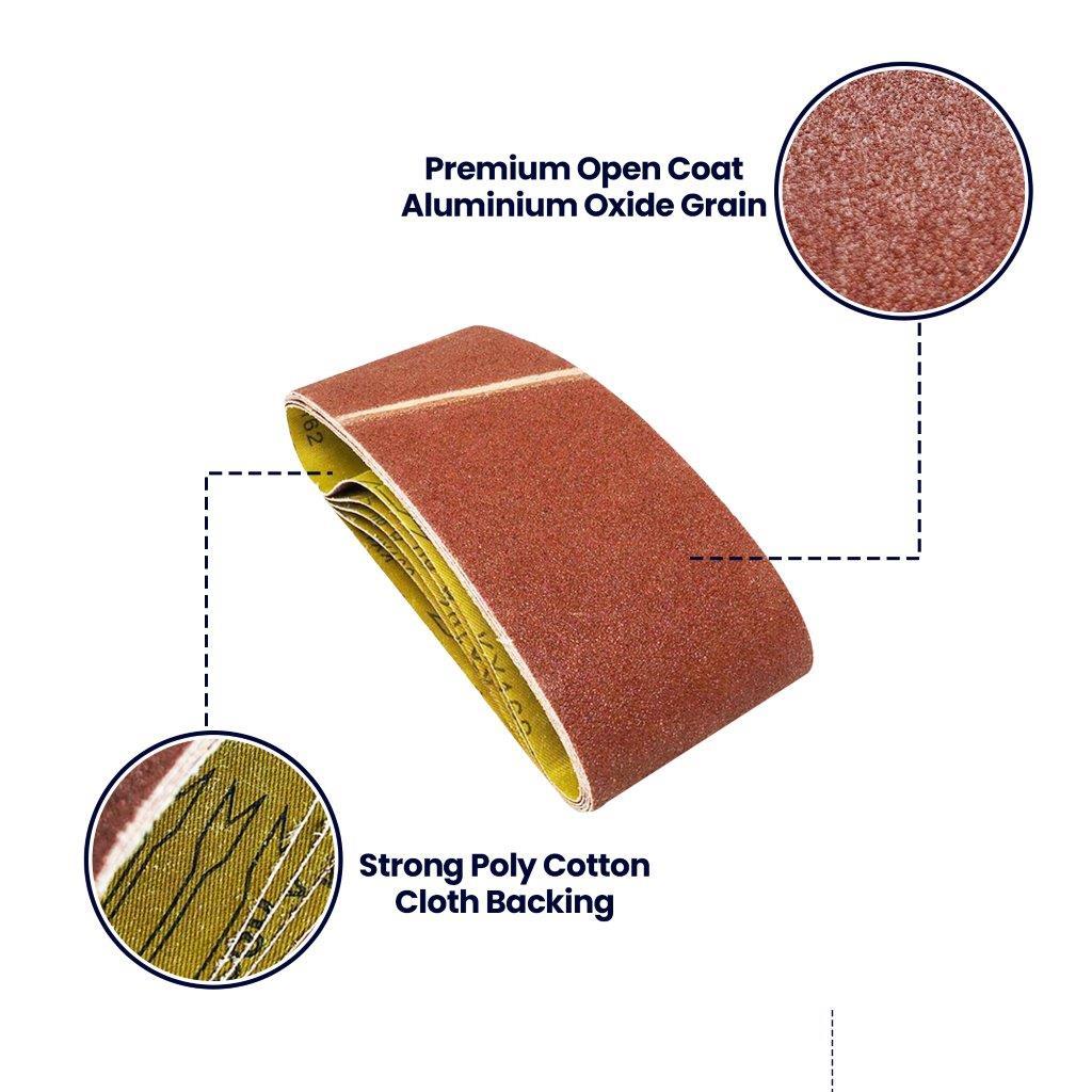 5x Sanding Belts 100 x 610mm 80 Grit Very Coarse Sander Sheets Sanding Belts - Image 8