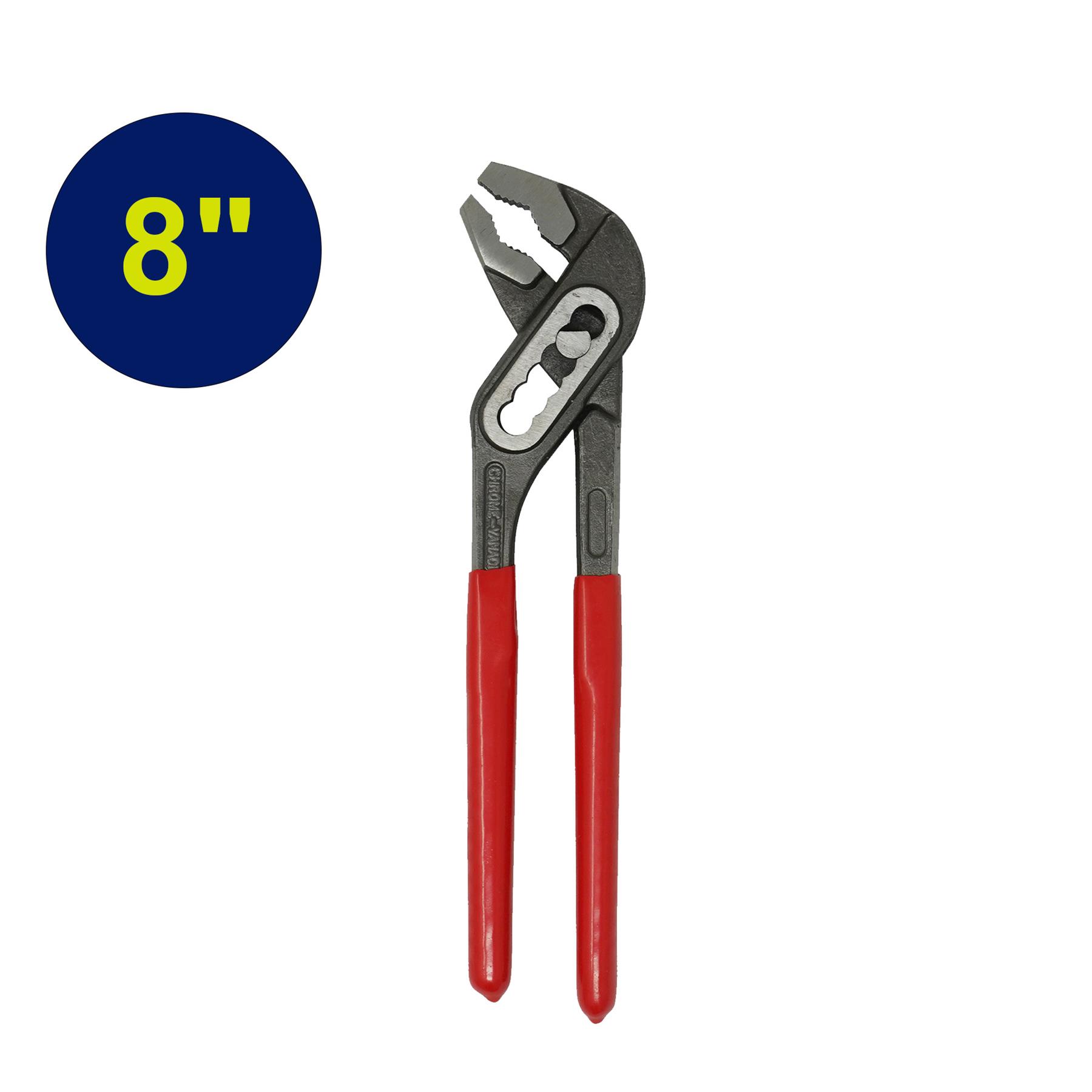 8" 200mm Plumbers Slim Jaw Waterpump Pipe Wrench Pliers Grips Pump Chrome - Image 11