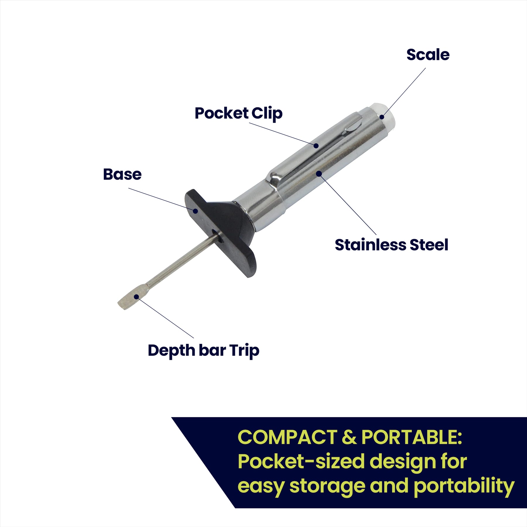 Car Bike Tyre Tread Depth Gauge 1–25mm – Pocket-Sized, Easy-to-Use for Motorcycles & Cars - Image 3