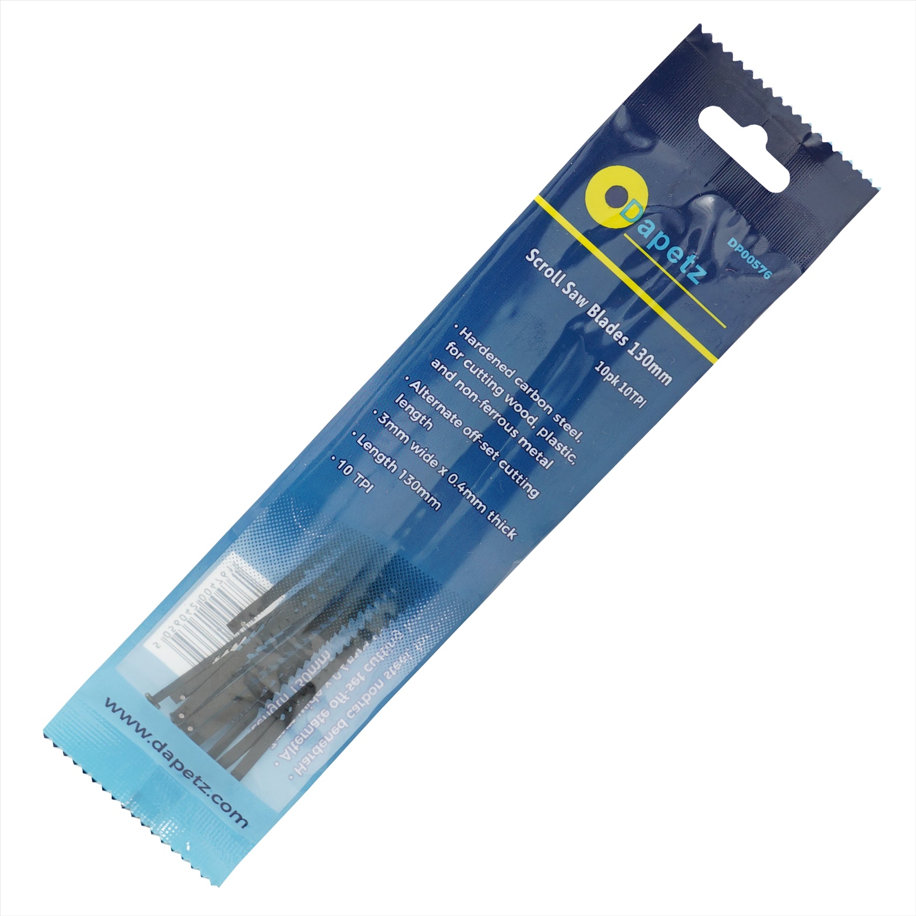 Scroll Saw Blades 10TPI Hardened Carbon Steel Pin Ended 130mm Long 10 PC