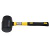 32oz Black Rubber Hammer Mallet Fiberglass Handle Comfortable Grip for Tiling Bricklaying Camping