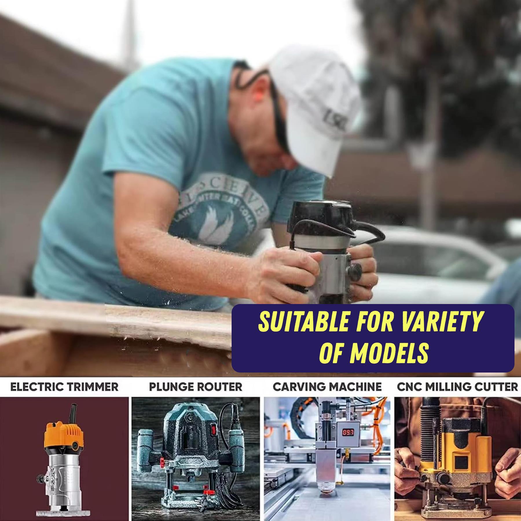 1/4" Shank Round Over Router Bit Set – 4Pc Woodworking Cutter - Image 5