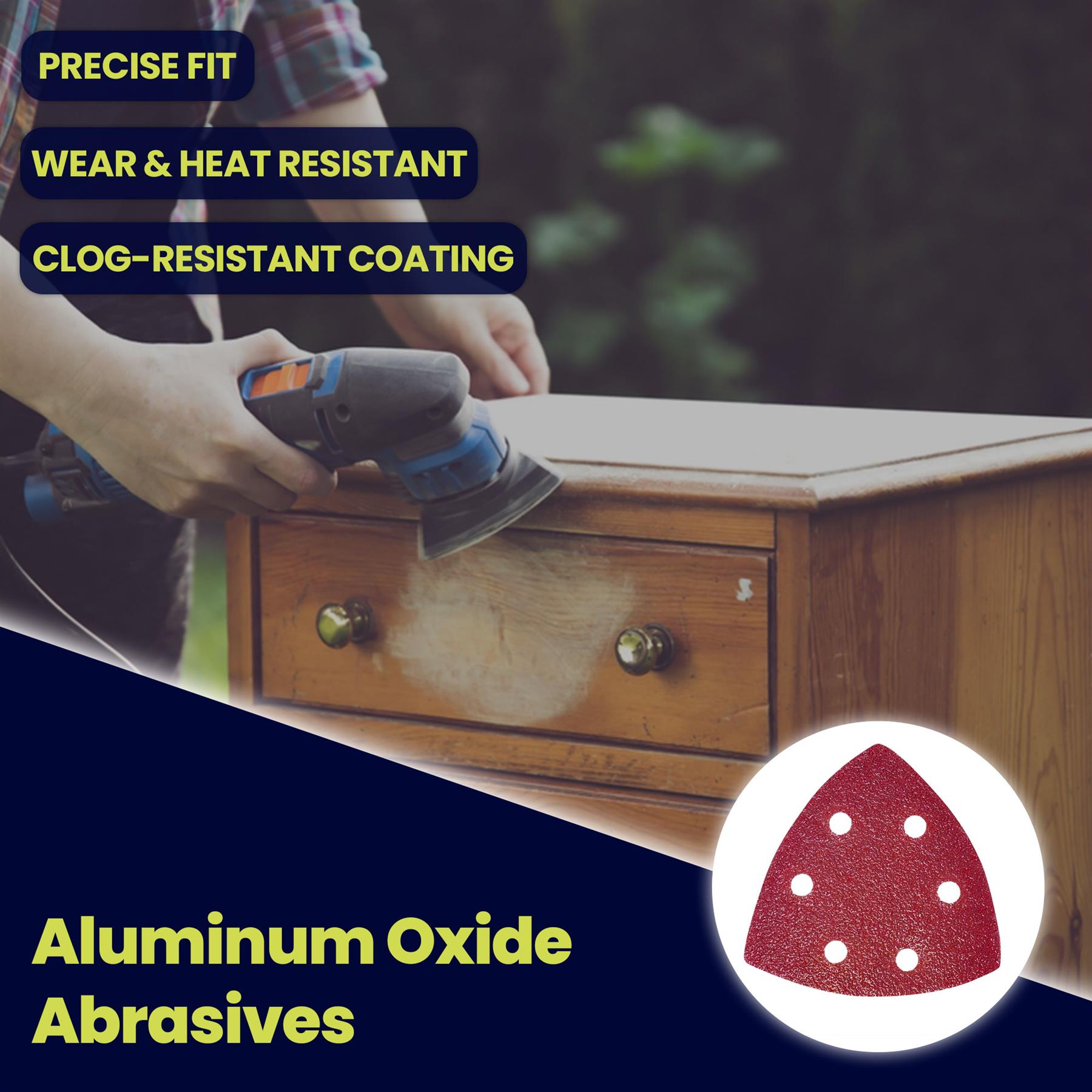 Palm Sander Pads Detail Palm Sanding Pads Triangle Sheets 120 Grit (Pack of 5) - Image 10