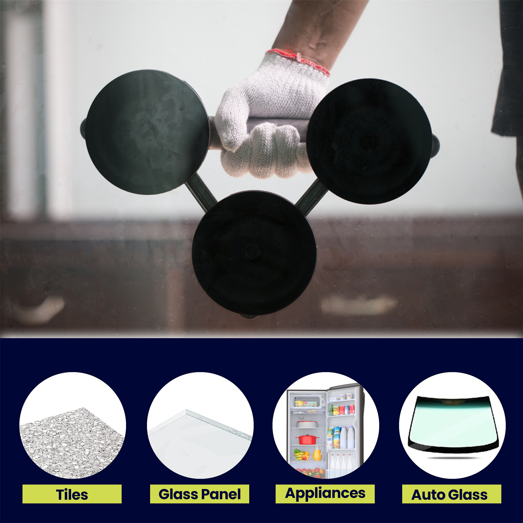Suction Cup Pad Lifter 100kg Sucker Plate Glass tile Mirror Lifter - Image 4