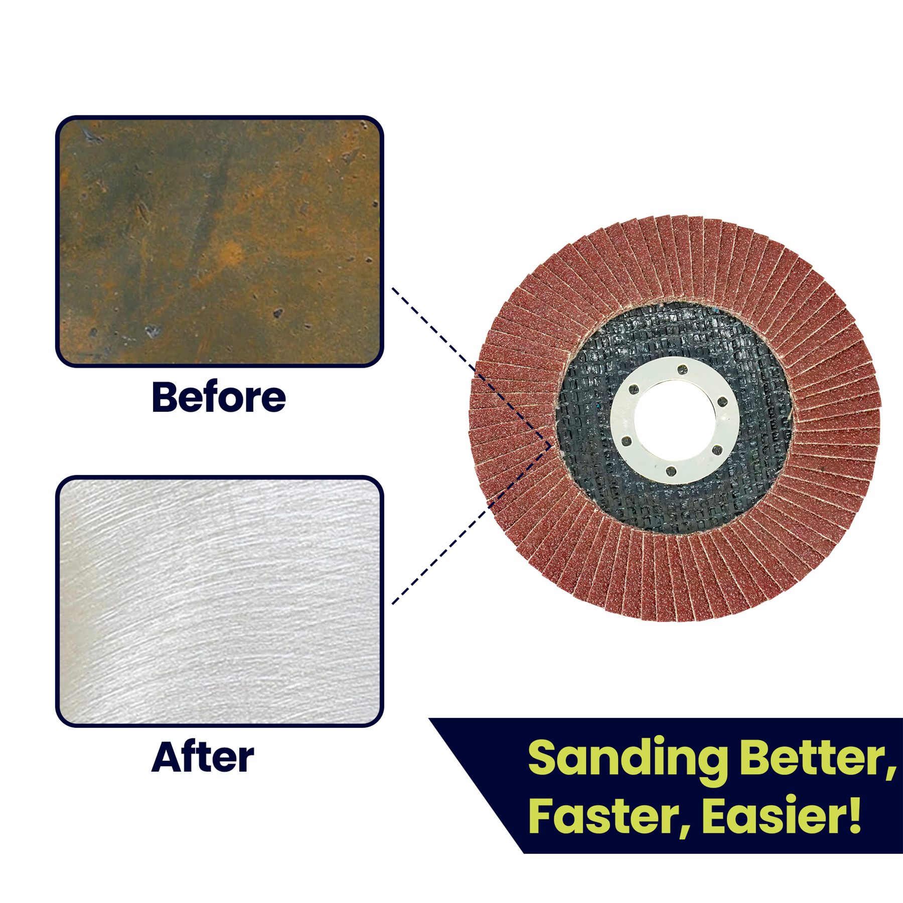 10x Flap Discs 115mm Sanding 80 Grit Grinding Wheels Disc 4.5" Aluminium Oxide - Image 4