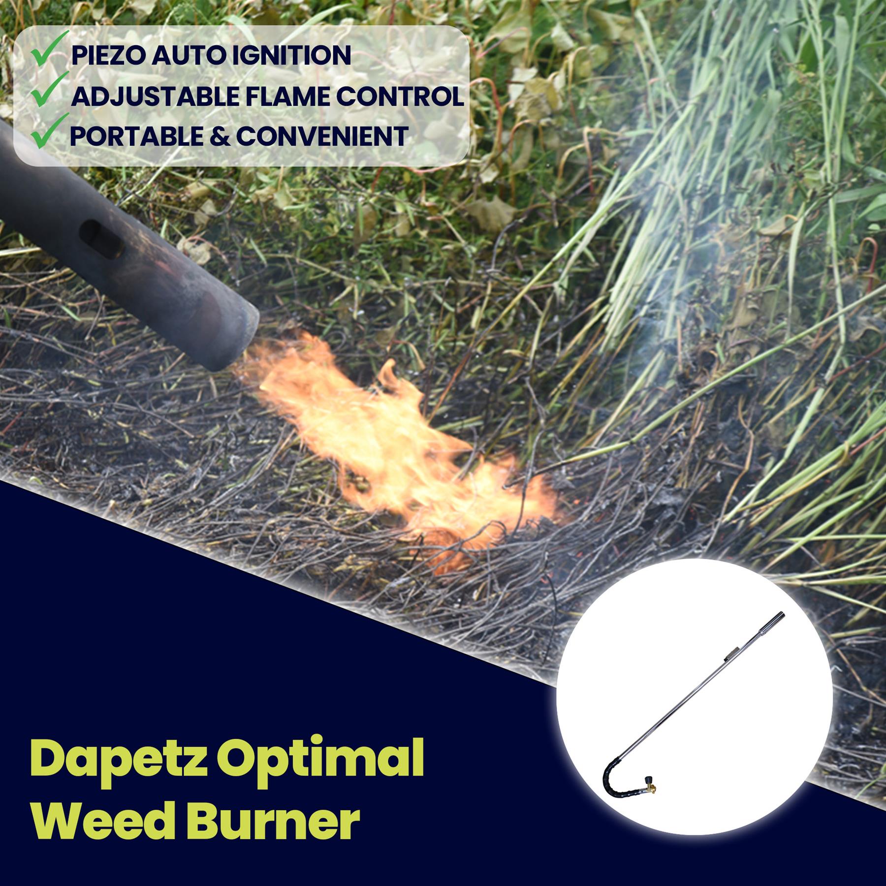 Gas Weed Burner with Auto Ignition Adjustable Flame Butane Compatible Eco-Friendly Weed Killer Wand - Image 2
