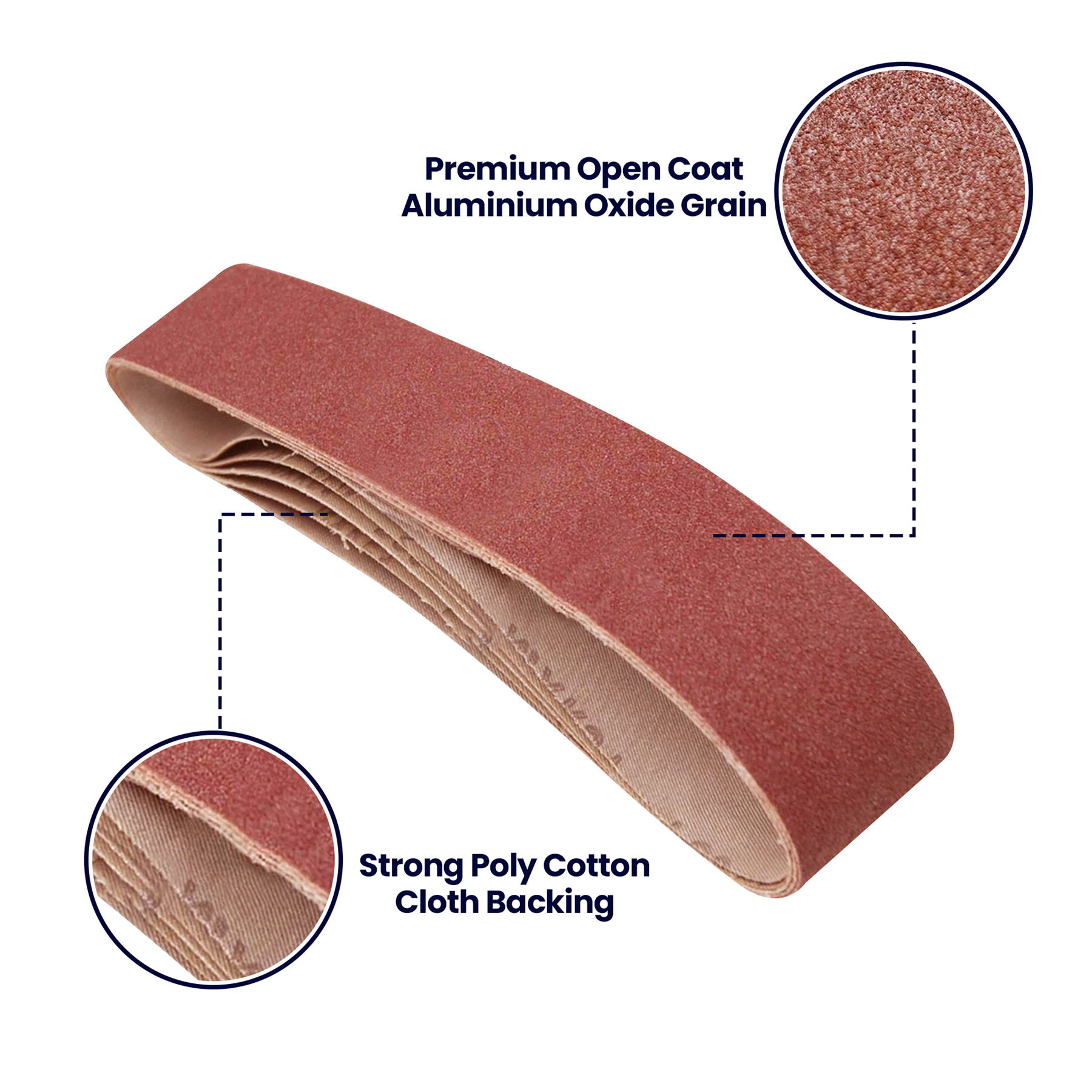 5 Pack Sanding Belts 50 x 686mm (80 Grit) Coarse Sander Sheets Sanding Belts - Image 19