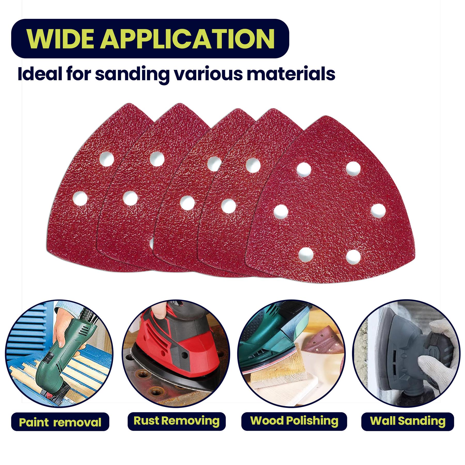 Palm Sander Pads Detail Palm Sanding Pads Triangle Sheets 120 Grit (Pack of 5) - Image 9