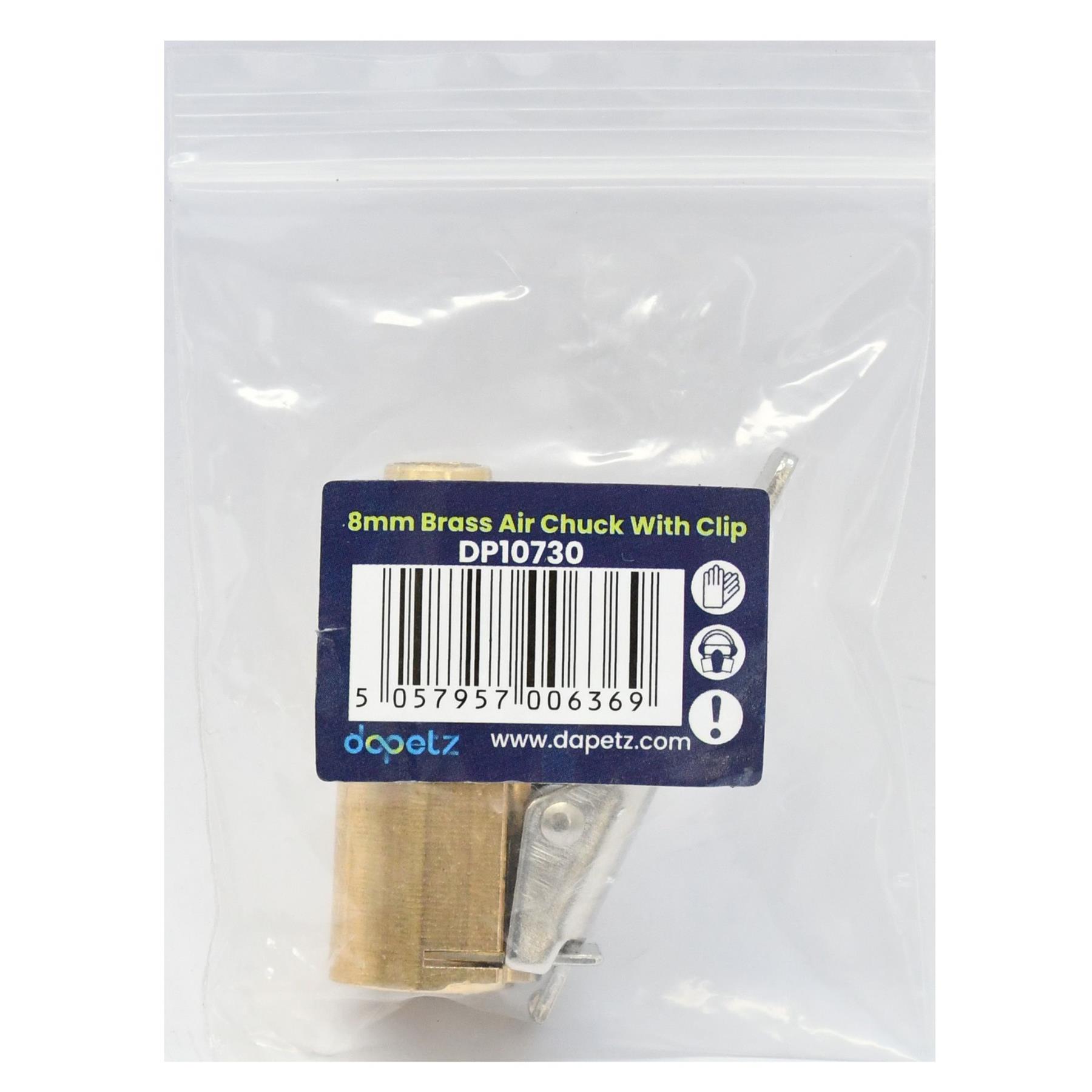 Brass 8mm Car Tyre Inflator Valve Connector Air Chuck Tire Clip Lock-on - Image 2