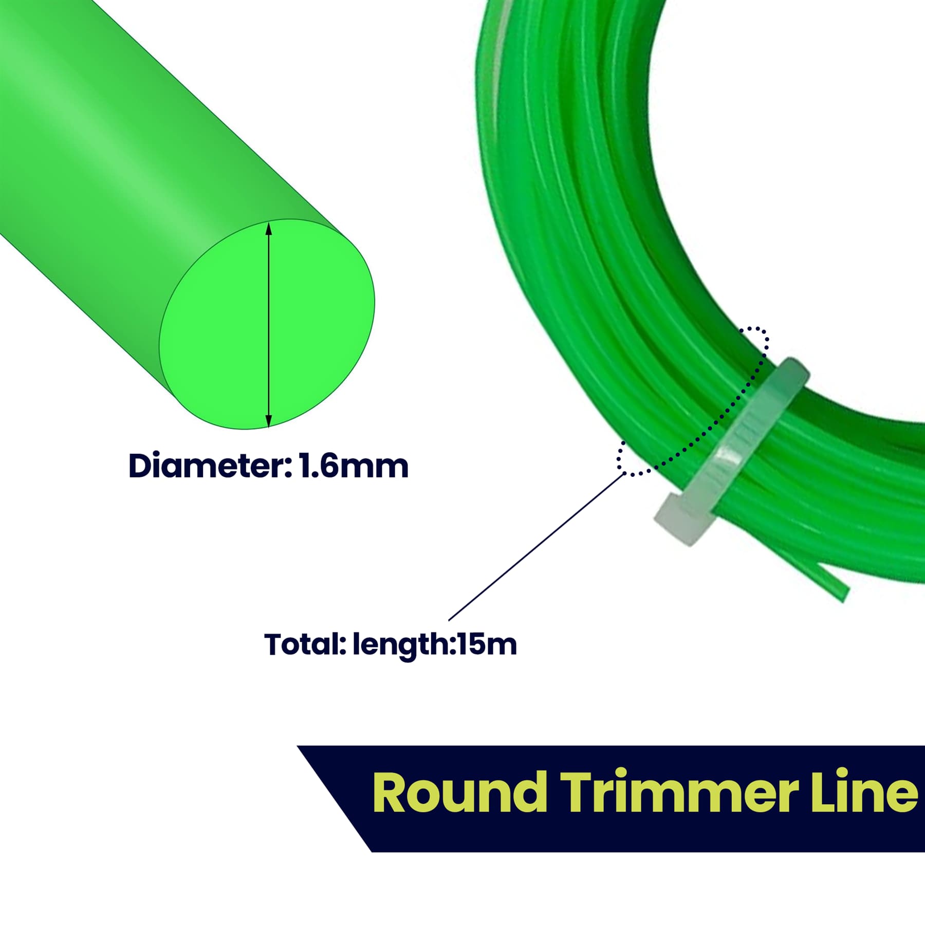 Nylon Strimmer Line Cord 1.65mm x 15M Metre Fits Flymo And Bosch - Image 3