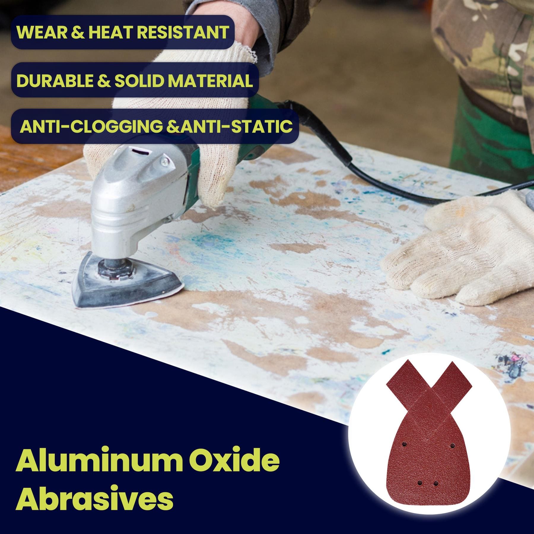 80 Grits Mouse Sanding Sheets Hook & Loop Sander Pads 4-Holes Sand Paper 10PCS - Image 3