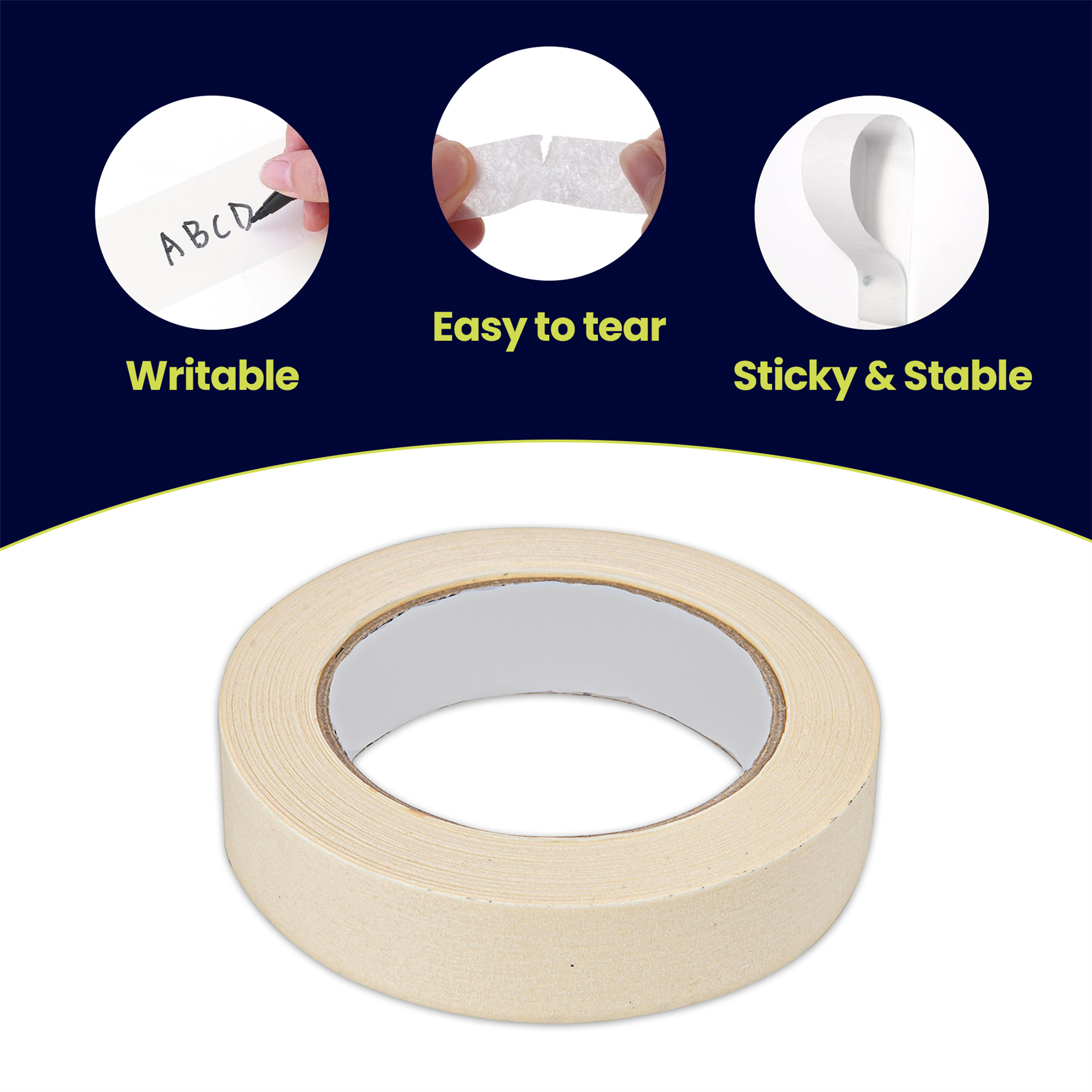 Masking Tape 25mm x 40M Paint Decorate Craft Low Tack Multi-Purpose DIY 1PC - Image 3