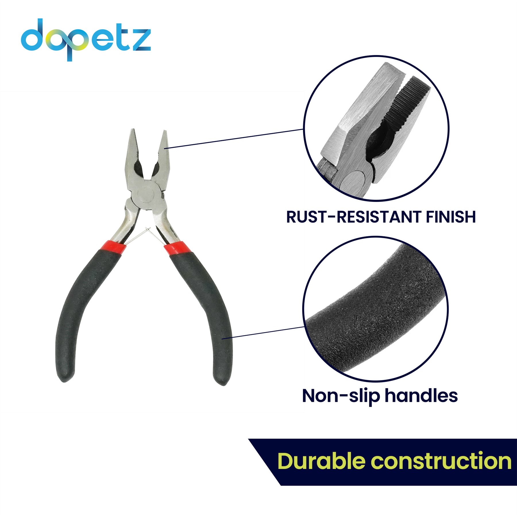 Mini Combination Plier 4.5in Lineman Wire Cutter Soft Grip Hardened Steel Chrome Finish for Electrical - Image 4