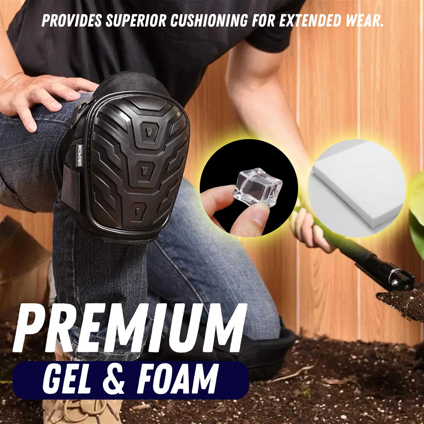 Heavy Duty Knee Pads Pro Soft Gel Filled Kneepads Protectors Safety Work Wear - Image 4