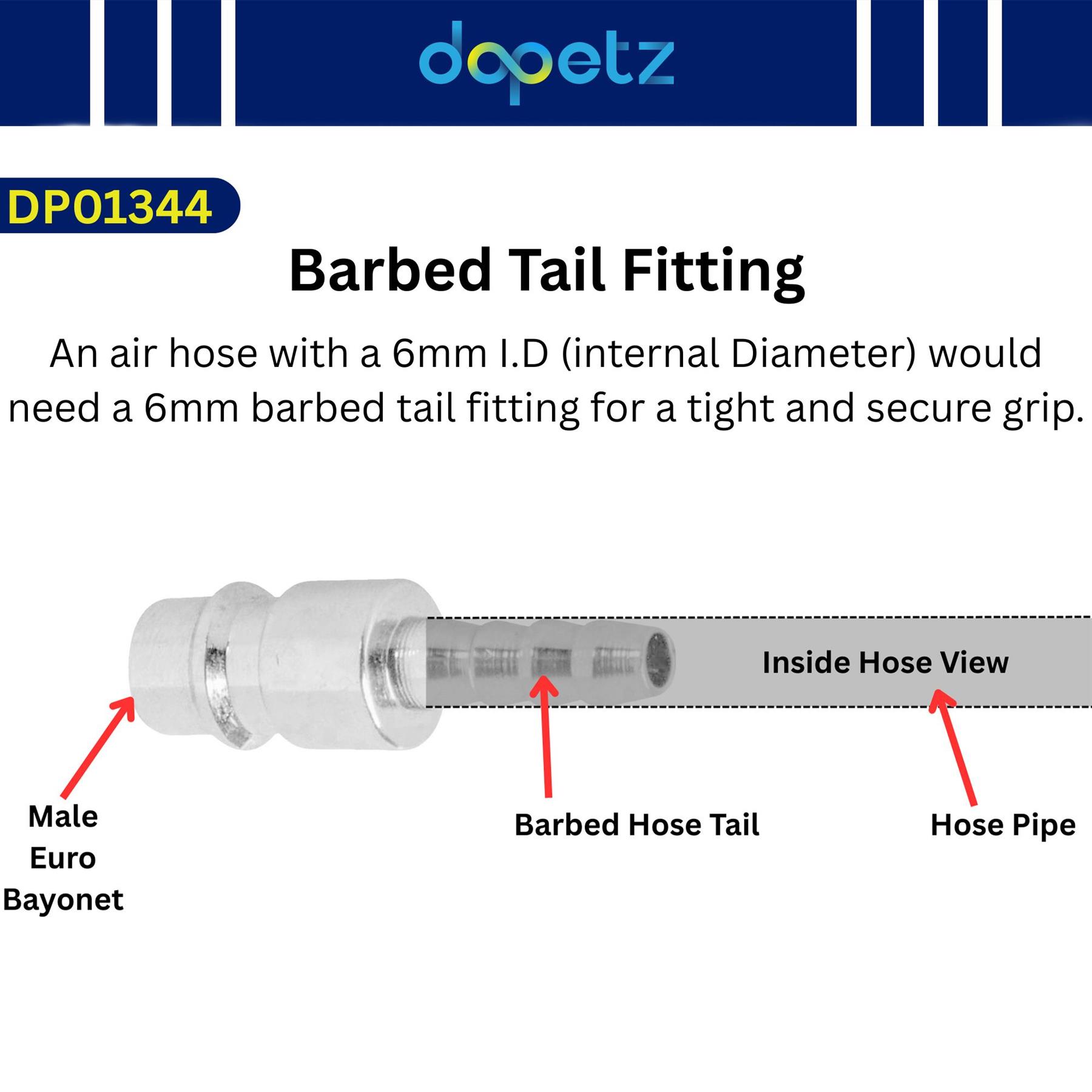 Male Euro Air Line Hose Fitting Connector Coupler Barb Bayonet Hose End 6mm - Image 5