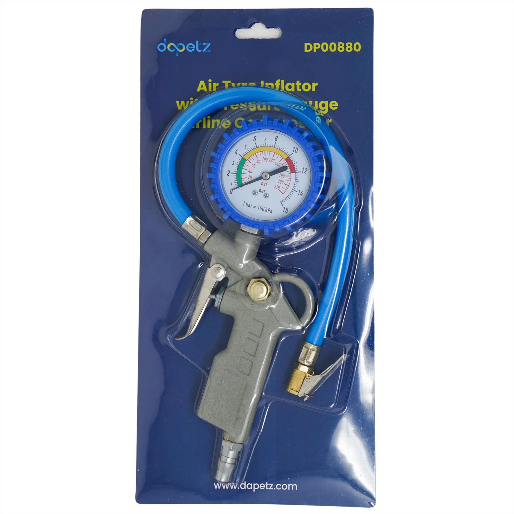 Tyre Air Inflator and Pressure Gauge Gun For Use With Air Compressor Car Van - Image 3