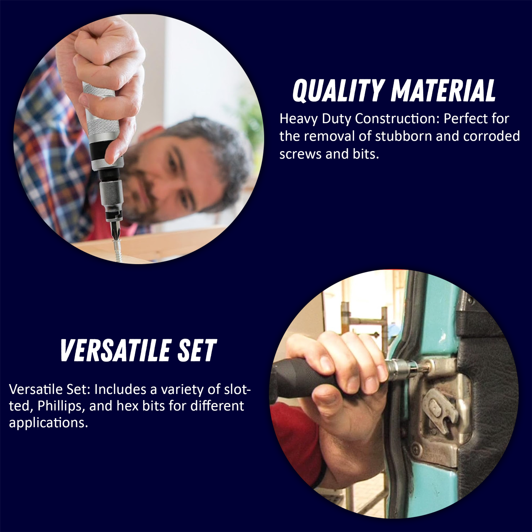 18Pc Hand Impact Screwdriver Driver Set 1/2" Drive Pro Tool Storage Box Heavy Duty - Image 2