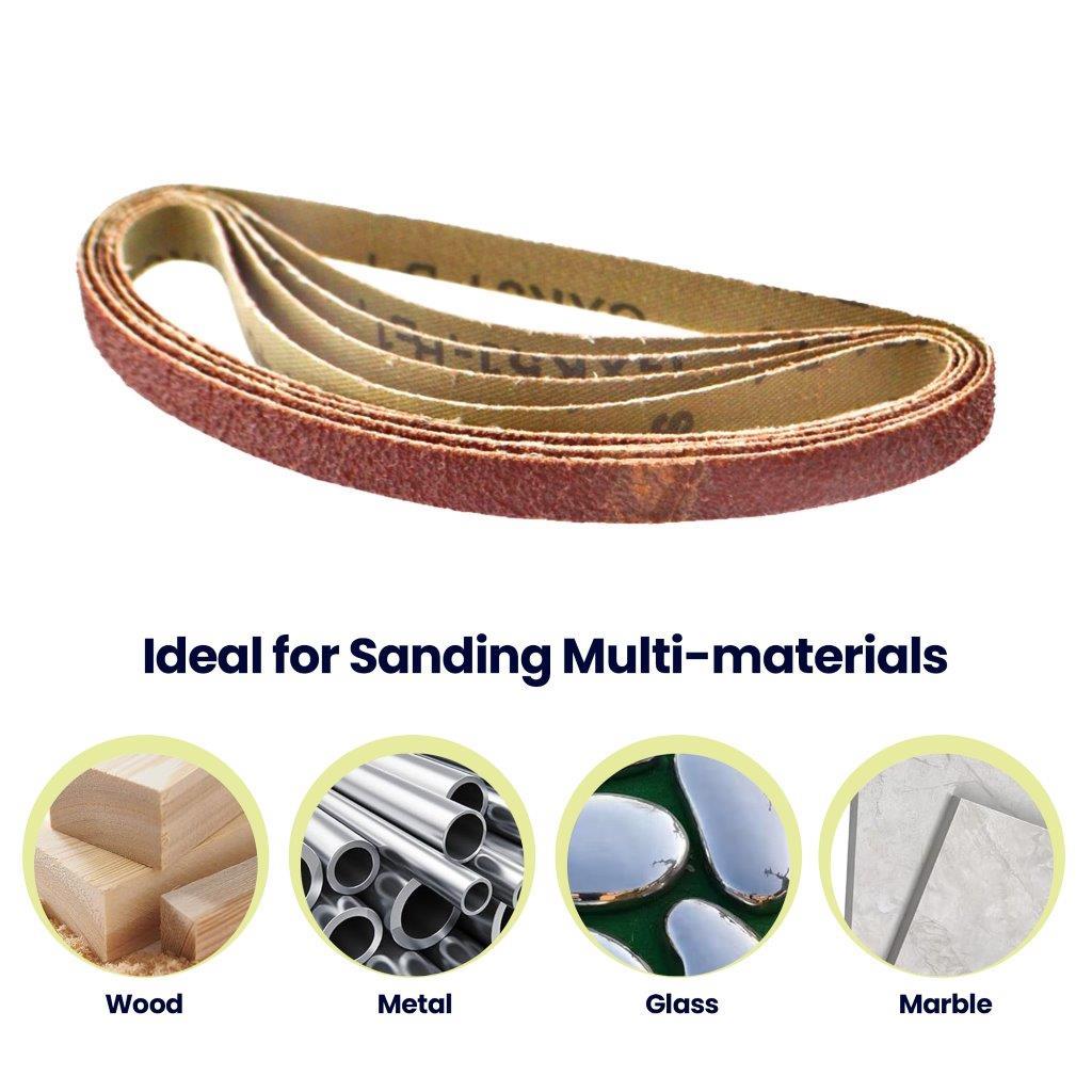 5 Pack Sanding Belts 330mm x 10mm (40 Grit) Coarse Sander Sheets Sanding Belts - Image 6
