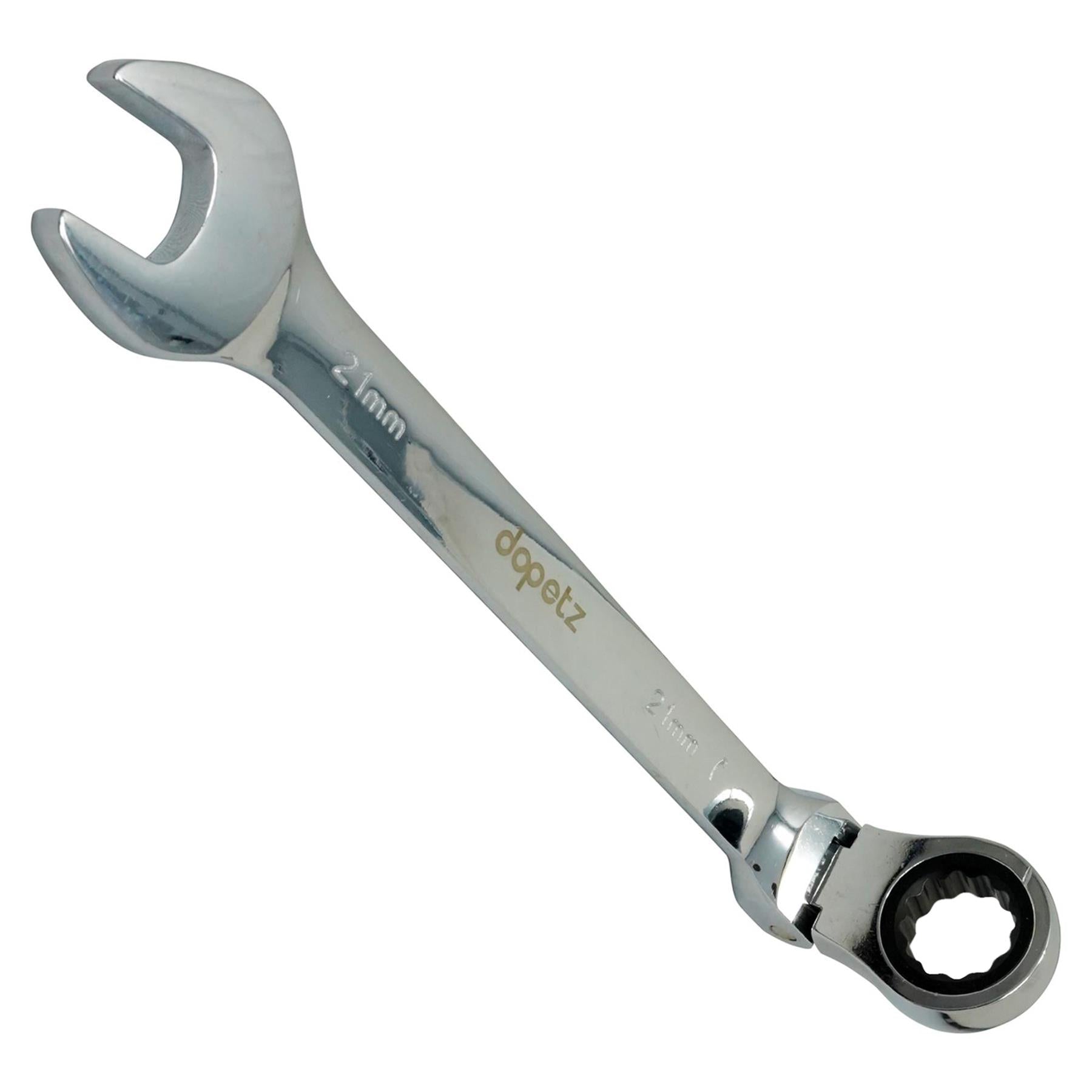 Flexible Head Ratchet Metric Spanner Open End & Ring Guaranteed 21mm By Dapetz - Dapetz