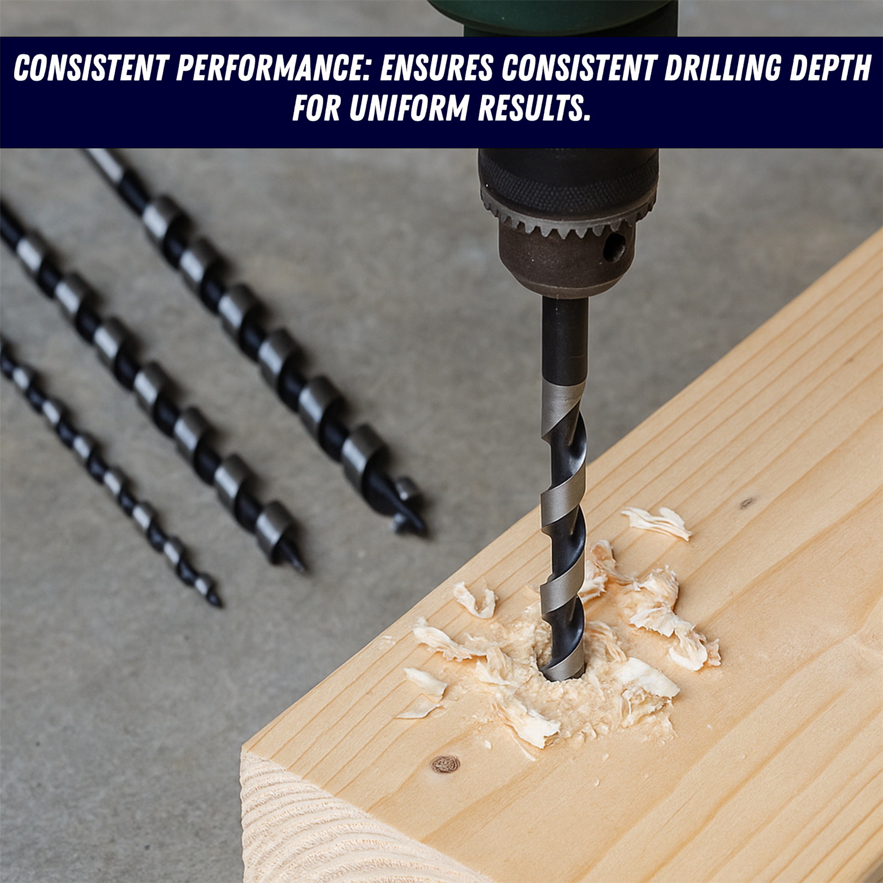 4Pc 600mm Long Auger Drill Bit Set Hex Shank 8mm - 24mm Wood Drilling - Image 4