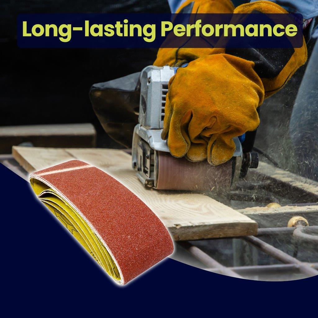 5x Sanding Belts 75mm x 533mm 60 Grit Very Coarse Sander Sheets Sanding Belts - Image 7