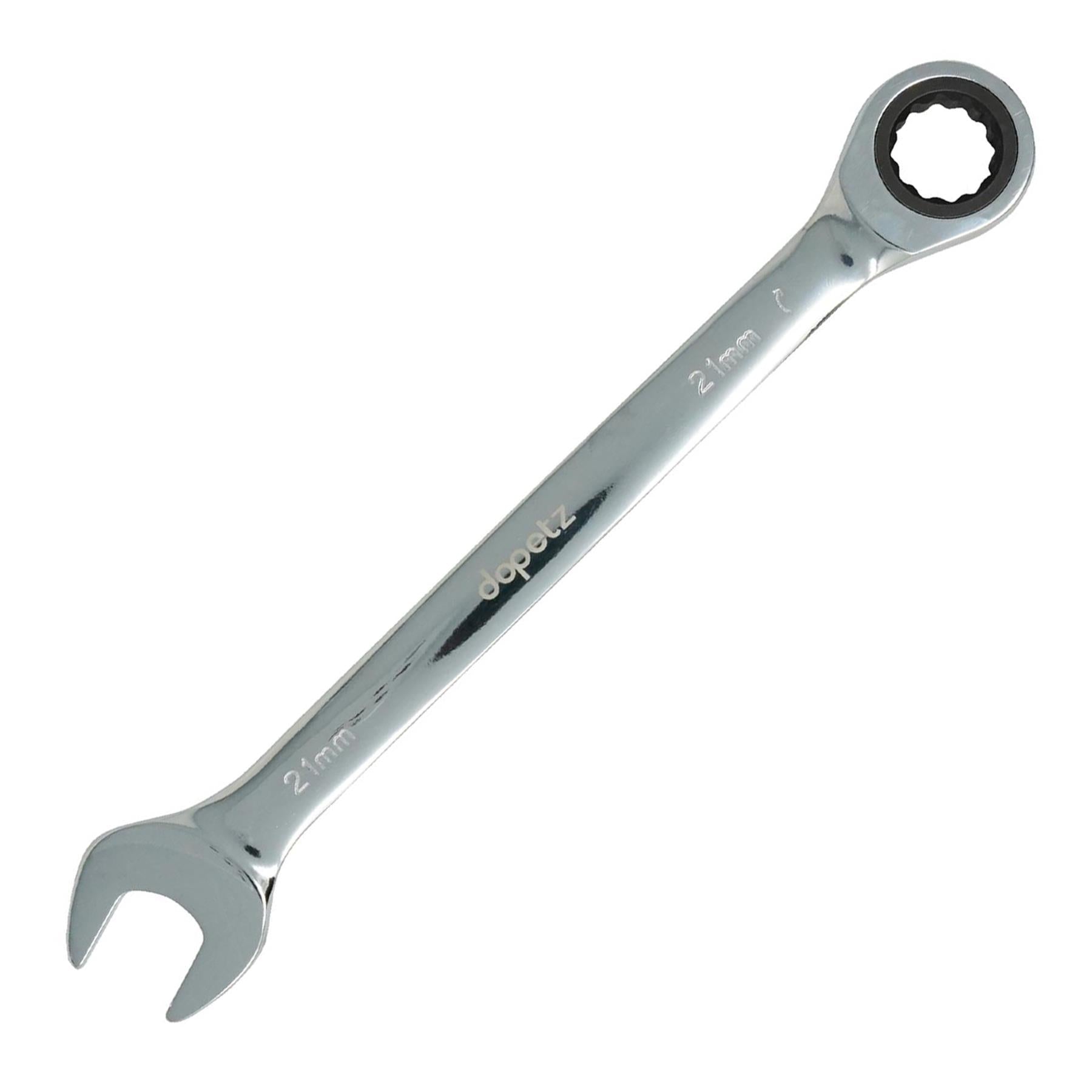 Fixed Head Ratchet Spanner 21mm Chrome Vanadium Steel Combination Wrench Open End Metric Spanner