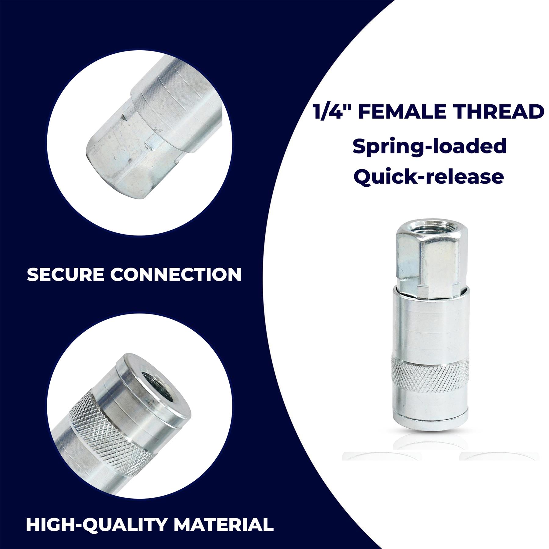 Vertex Air Line Fitting Quick Release Compressor Air Hose 1/4" Female Thread 1PC - Image 3