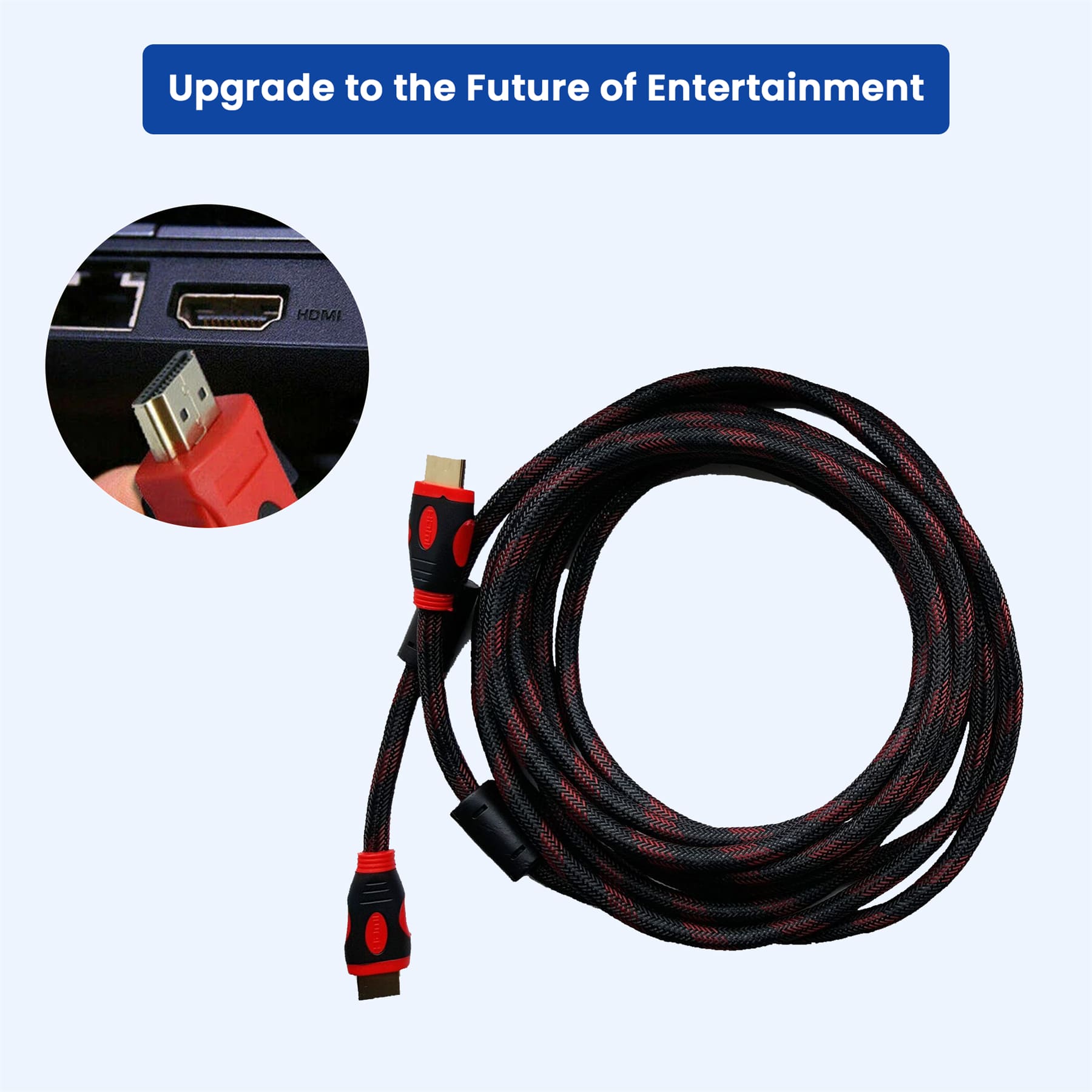 PREMIUM 4K HDMI CABLE 2.0 HIGH SPEED GOLD PLATED BRAIDED LEAD 2160P 3D HDTV UHD 5 METER - Image 5