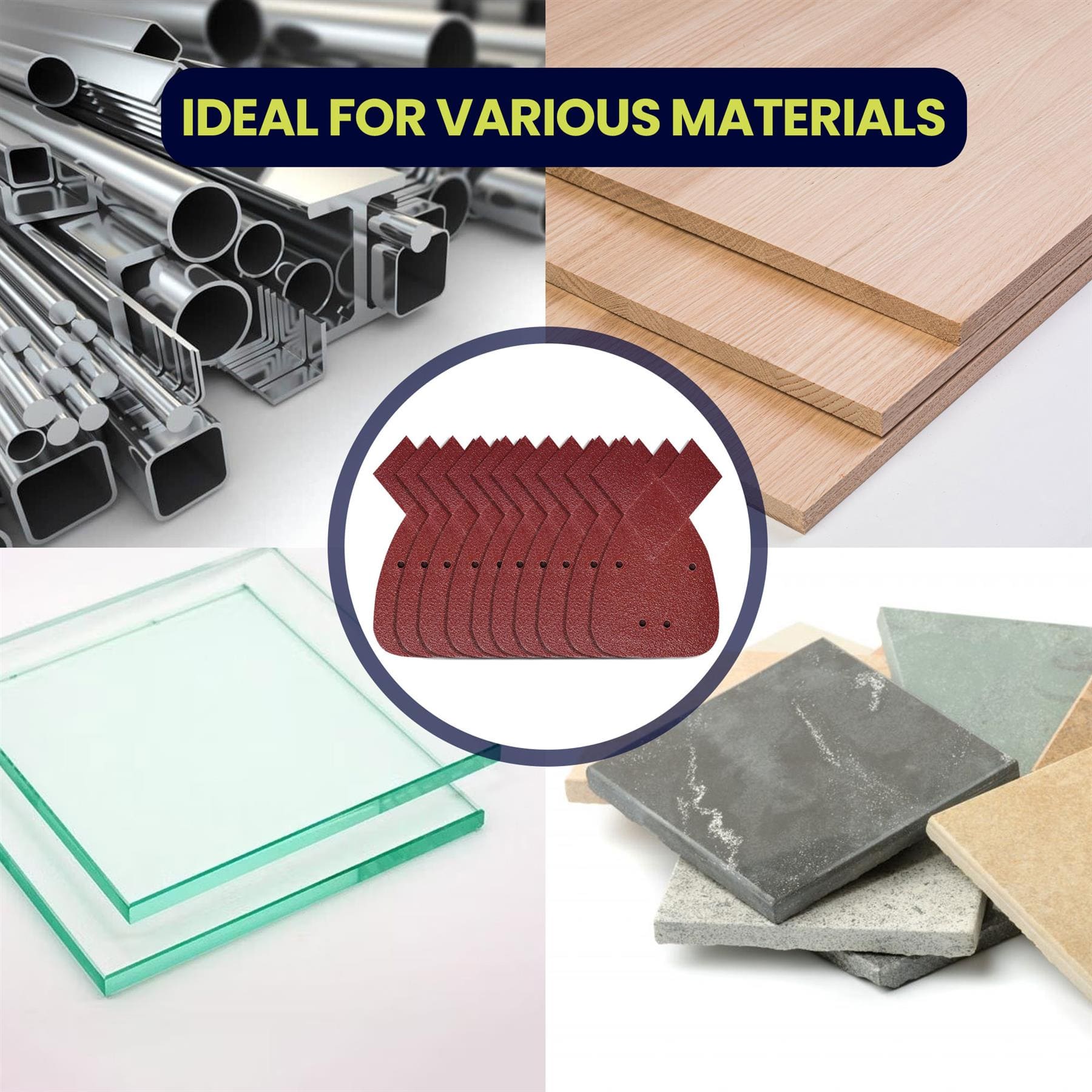 80 Grits Mouse Sanding Sheets Hook & Loop Sander Pads 4-Holes Sand Paper 10PCS - Image 4