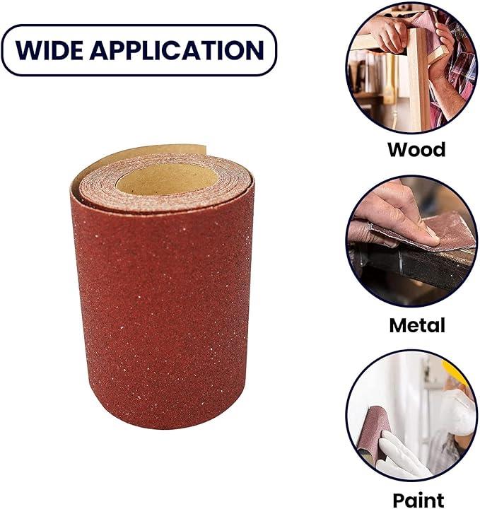 Aluminium Oxide Sanding Roll 115mm 5m Red Grit 40 Sandpaper Sand Woodwork - Image 4