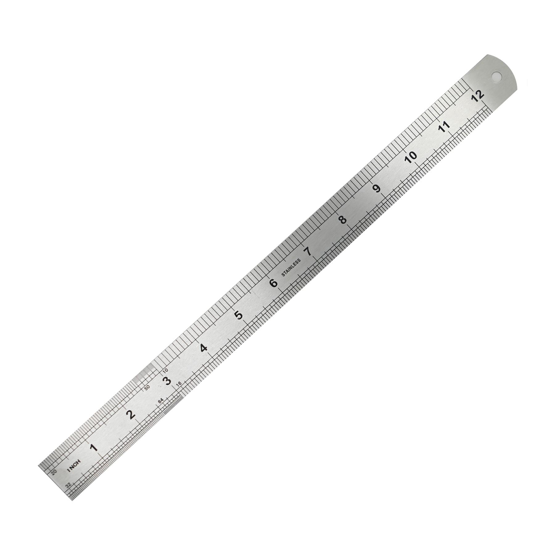 12" 30cm 300mm Stainless Steel Ruler Metal Ruler Conversion - Image 3