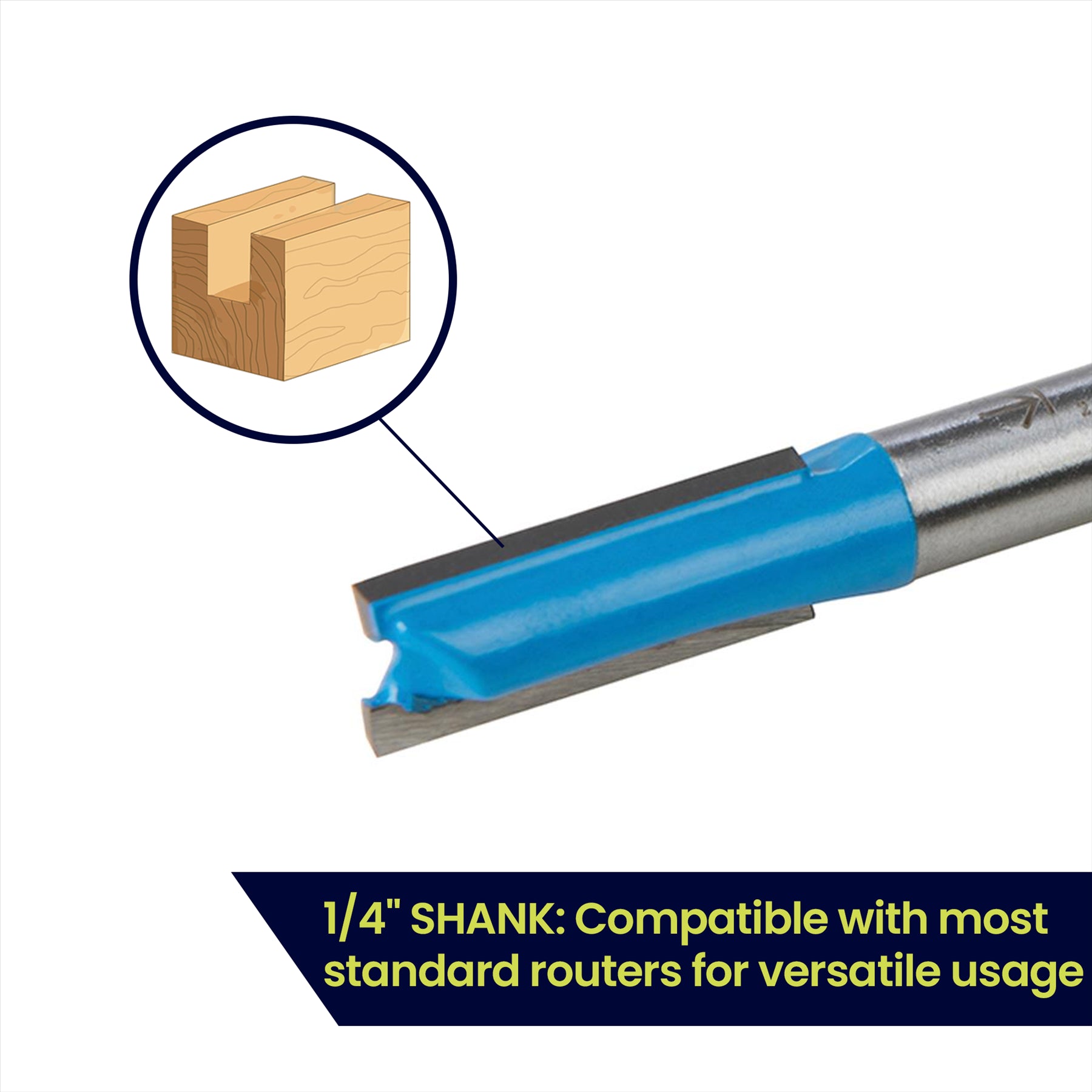 Straight 2 Flute Router Bit Cutter 1/4" Shank Carbide TCT Groove Metric 8 x 20mm - Image 3