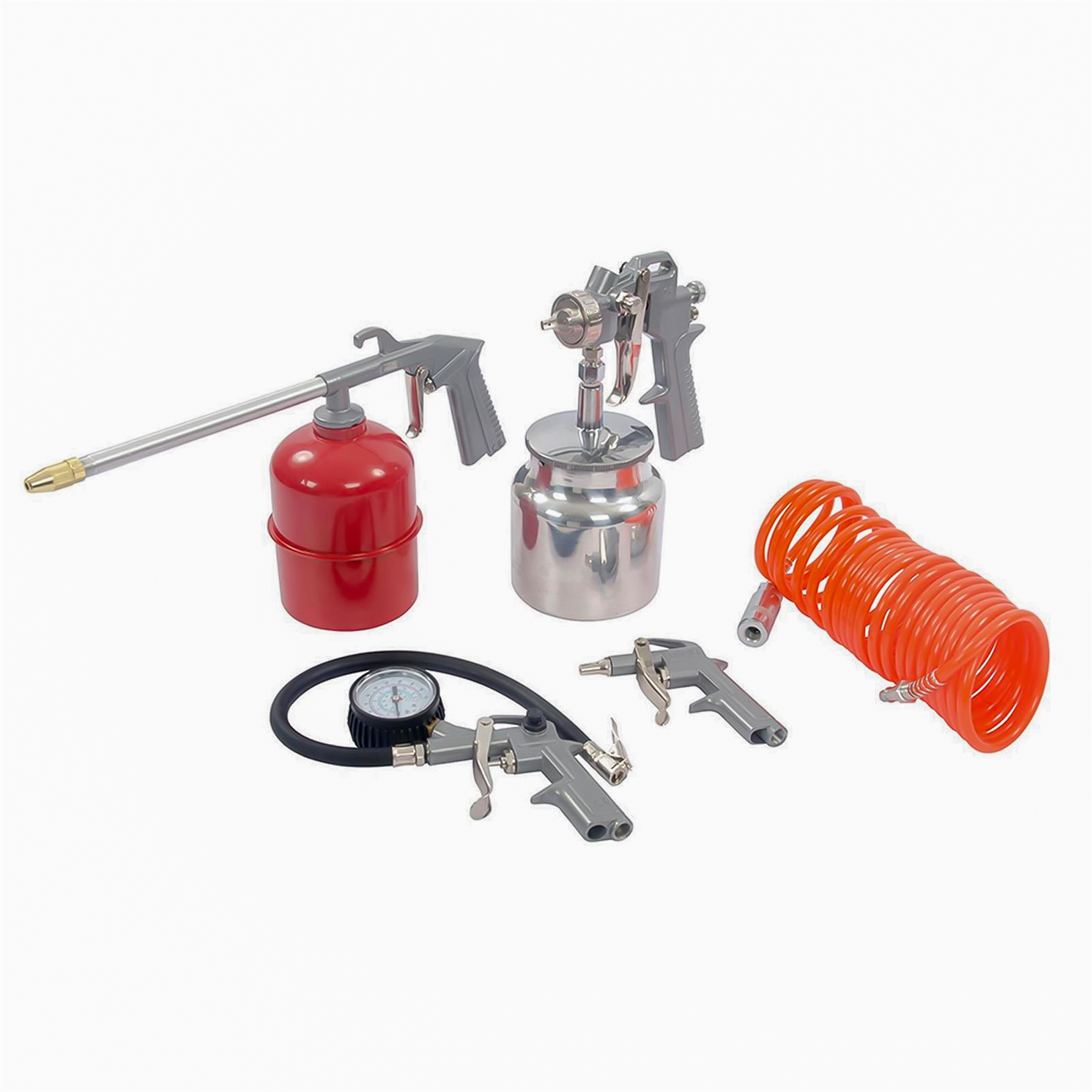 5 Piece Air Compressor Kit Spray Gun Air Line Accessories Tools Air Hose