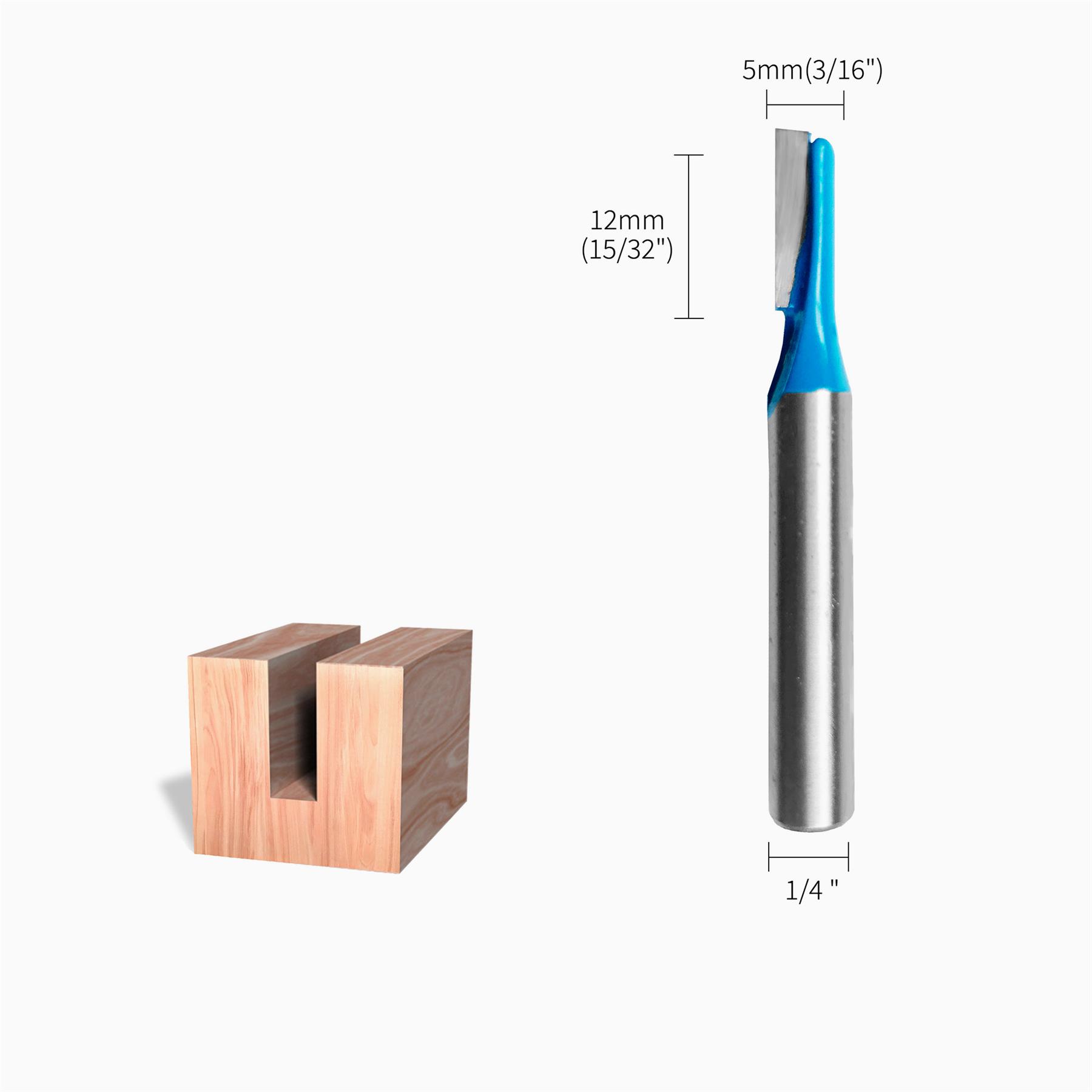 1/4" Shank TCT Wood Router Cutter 5x12mm Twin Flute Smooth Finish Rust-Resistant Bit - Image 4