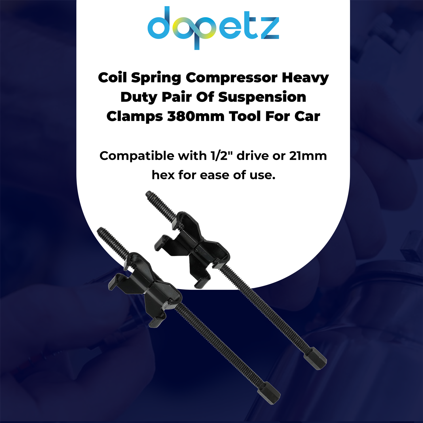 Coil Spring Compressor Heavy Duty Pair Of Suspension Clamps 370mm Tool For Car - Image 2