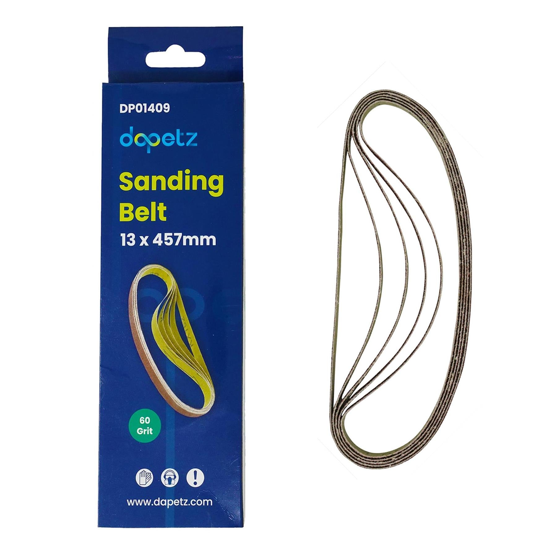 Sanding Belts 13 x 457mm 60 Grits for use with Power Files 5Pc