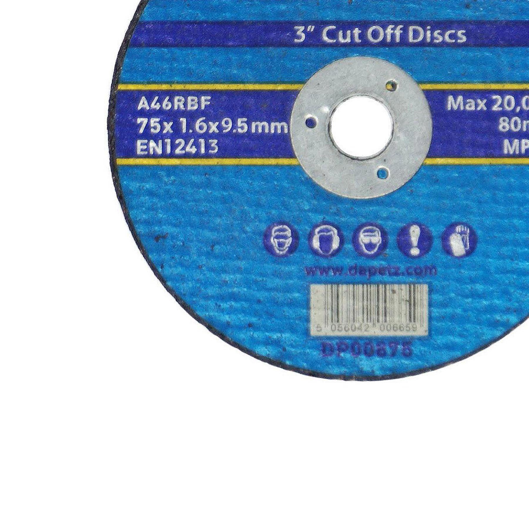 Metal Cutting Cut Off Discs 9.5mm Bore High Quality 10 Pack 75mm X 1.6mm - Image 7