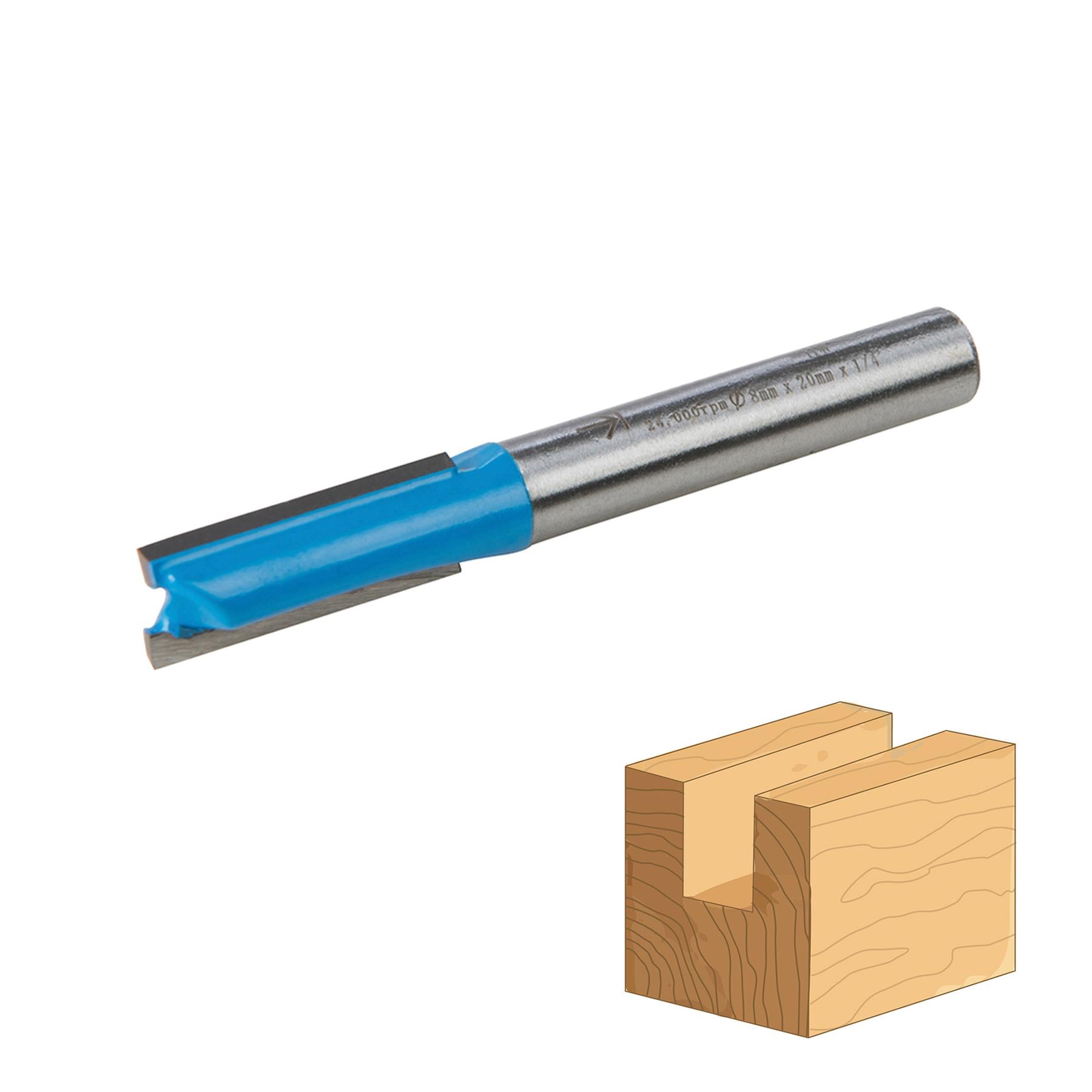 Straight 2 Flute Router Bit Cutter 1/4" Shank Carbide TCT Groove Metric 8 x 20mm - Image 10