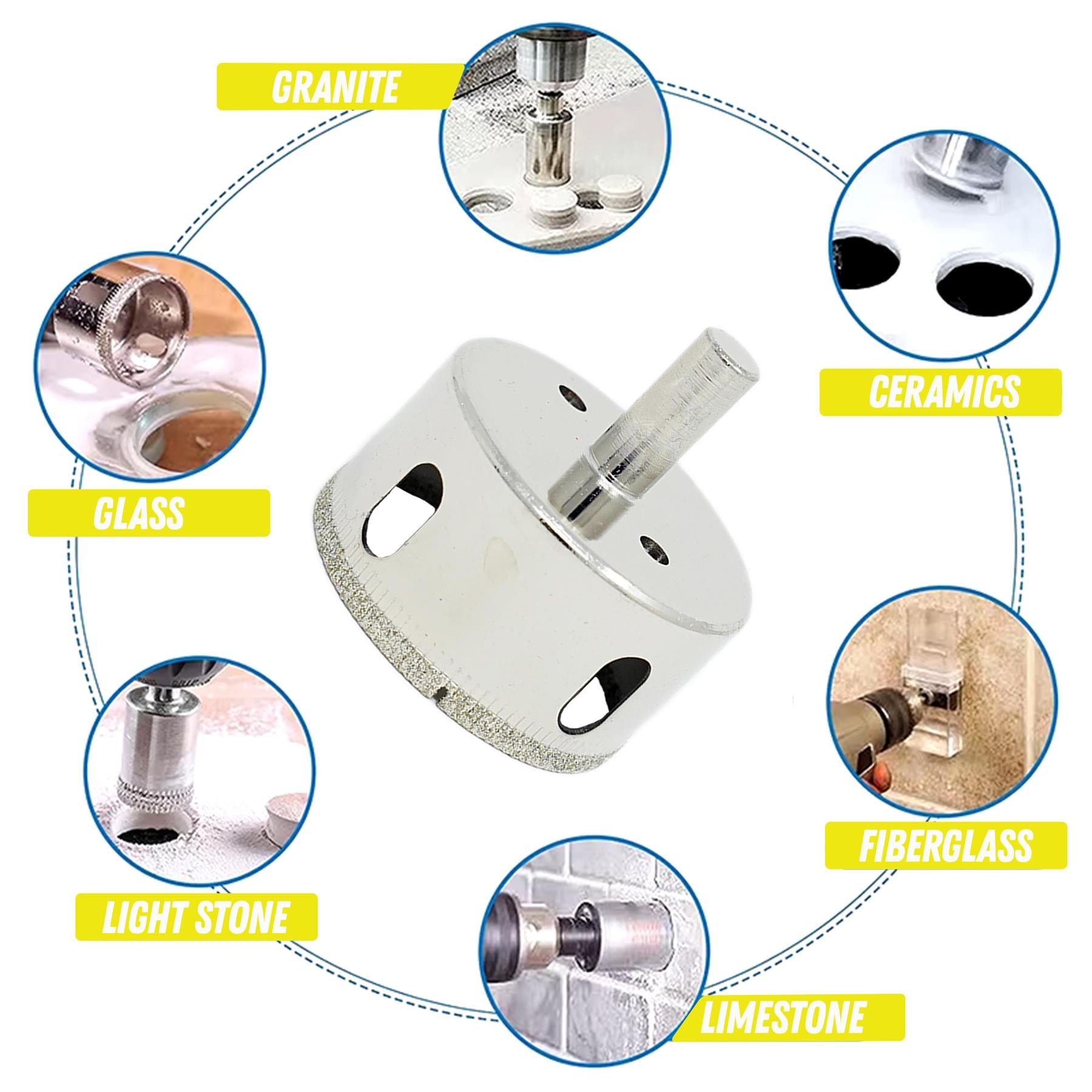 Diamond Holesaw 55mm Drill Bit Cutter For Tile Ceramic Glass Porcelain Marble - Image 9