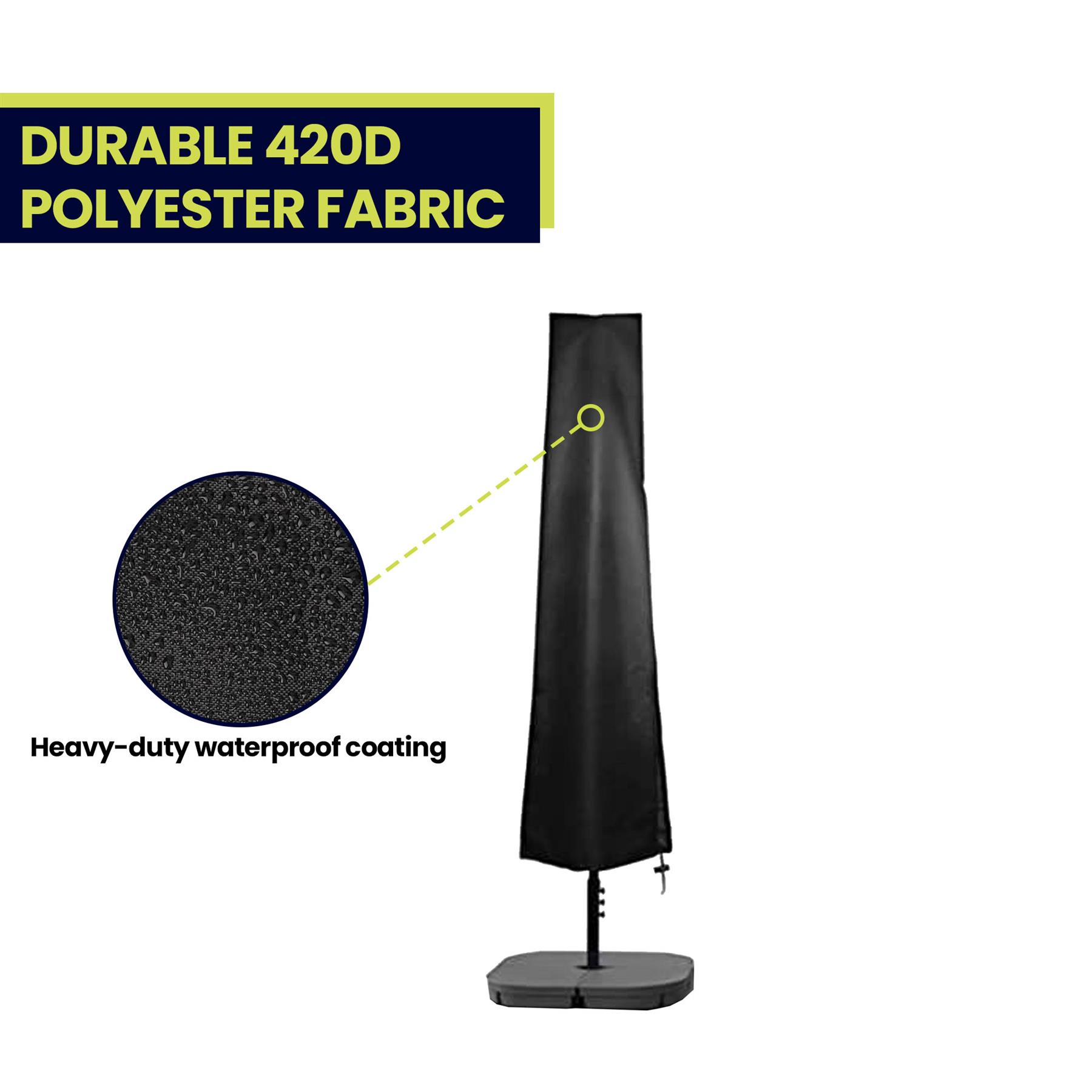 Parasol Banana Umbrella Cover Water repellent Outdoor Garden Patio Shield Double Layer - Image 7