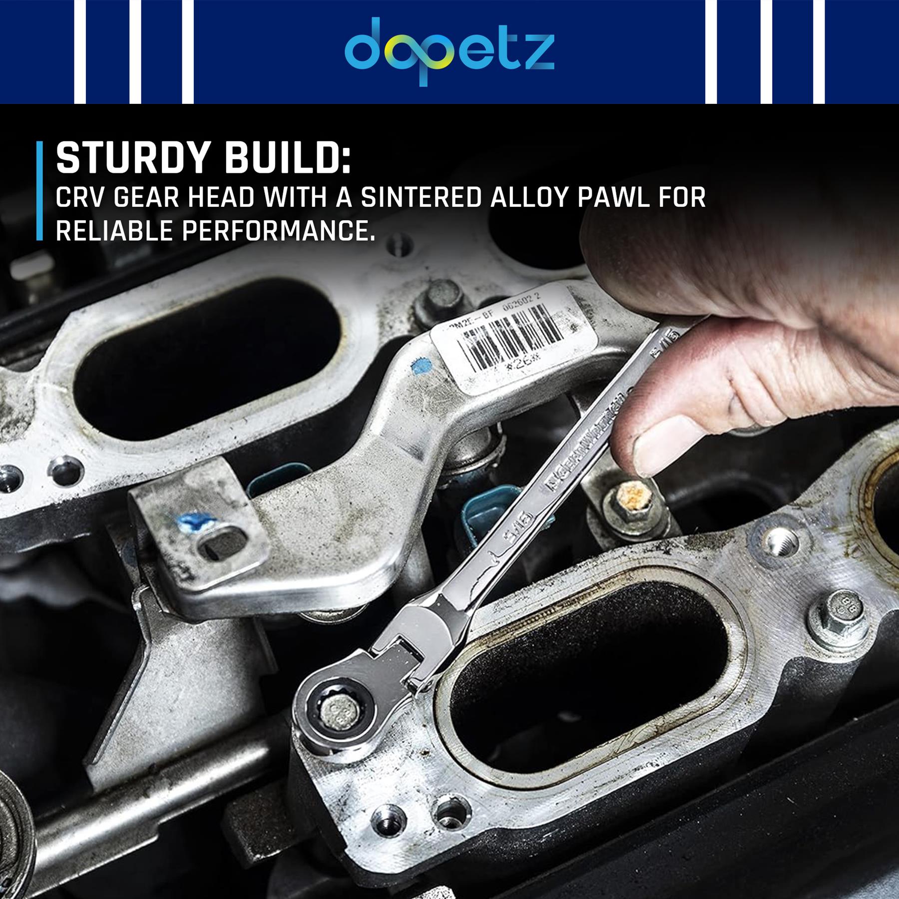 Metric Flexible Ratchet Spanners 30mm Flexi Head Open End Ring Wrench - Image 5