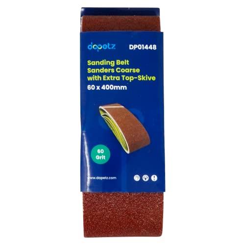 5 Pack Sanding Belts 60 x 400mm (60 Grit) Coarse Sander Sheets Sanding Belts