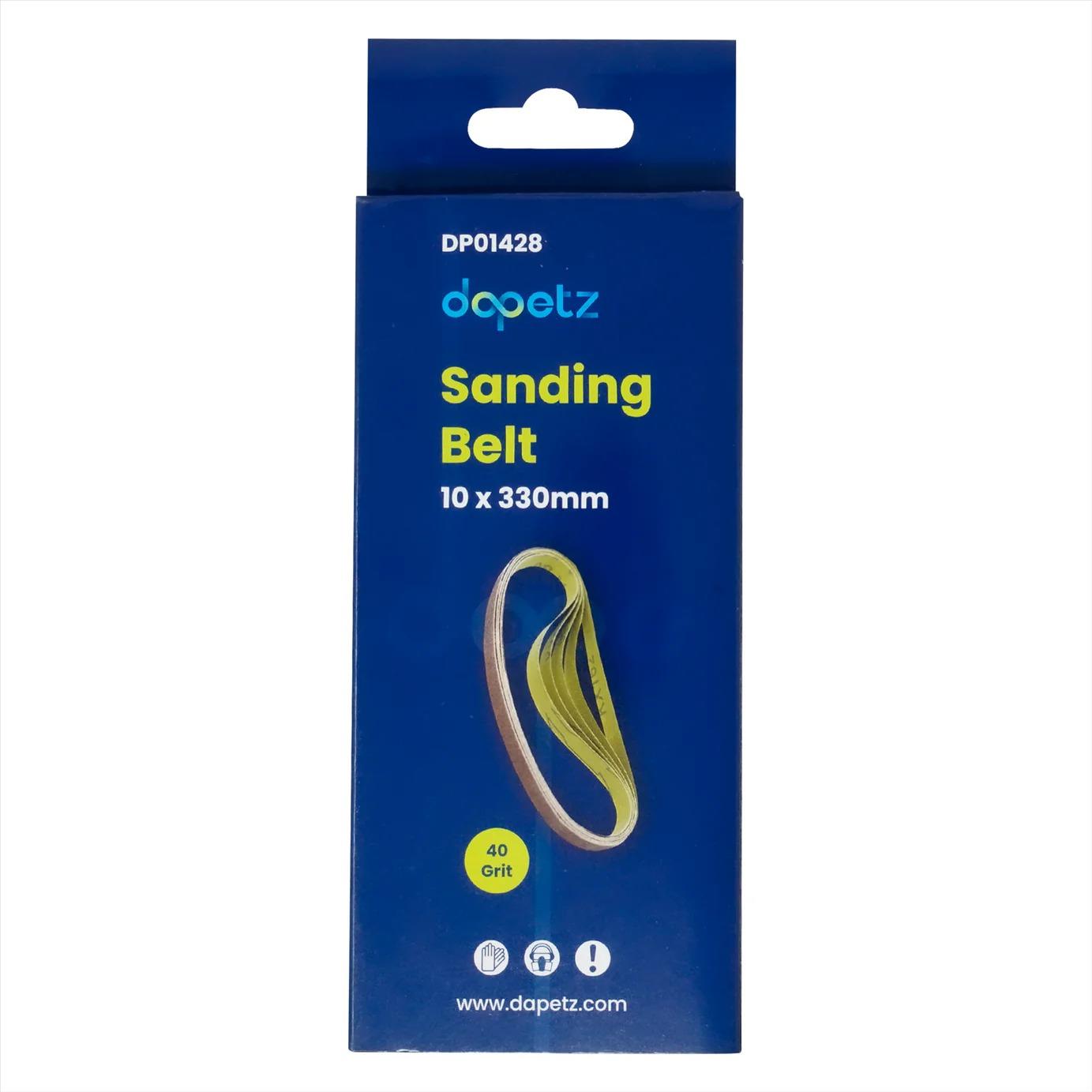 5 Pack Sanding Belts 330mm x 10mm (40 Grit) Coarse Sander Sheets Sanding Belts