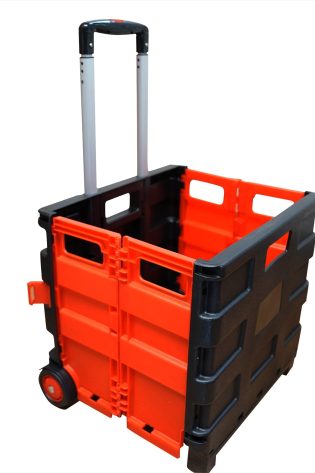 Foldable Shopping Trolley 25kg – Wheeled Grocery Cart with Telescopic Handle & Folding Crate