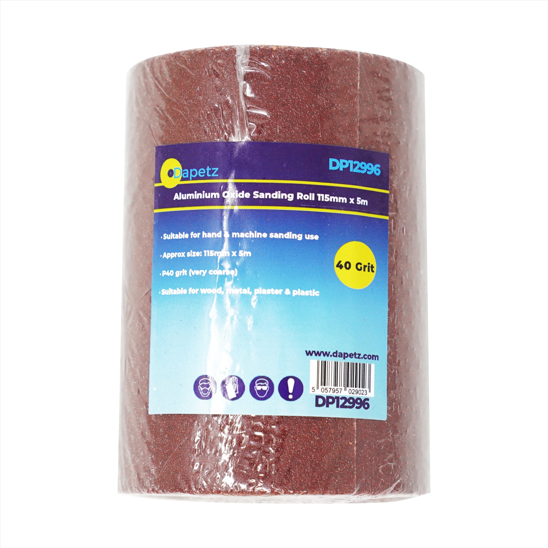 Aluminium Oxide Sanding Roll 115mm 5m Red Grit 40 Sandpaper Sand Woodwork - Image 2