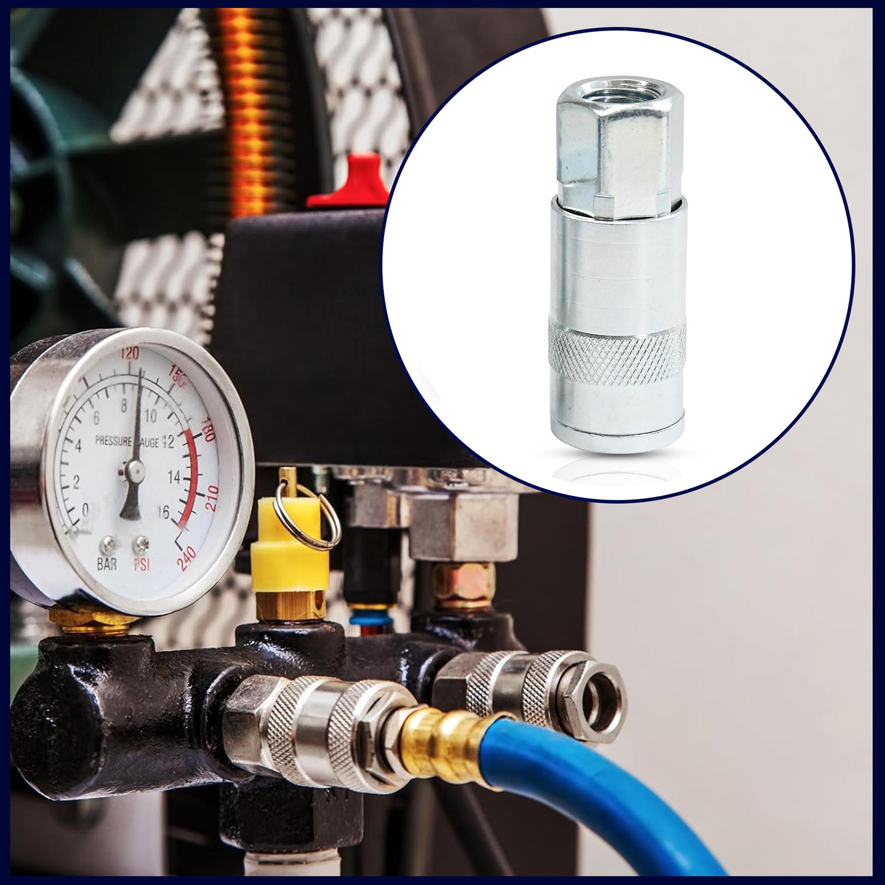 Vertex Air Line Fitting Quick Release Compressor Air Hose 1/4" Female Thread 1PC - Image 2