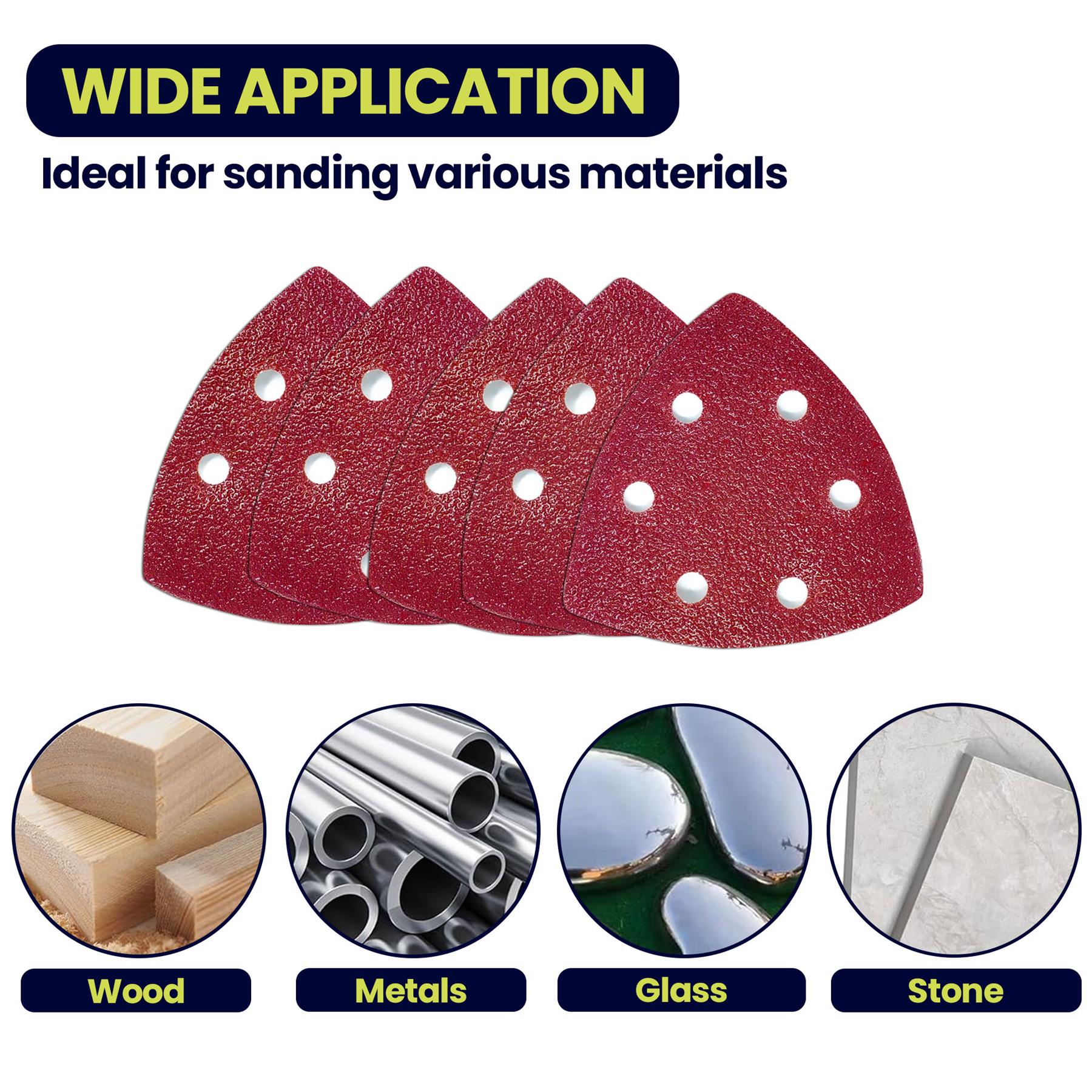 Sanding Sheets Hook and Loop Mouse Sanding Pads Sander Paper Triangle 40 Grit (Pack of 5) - Image 9