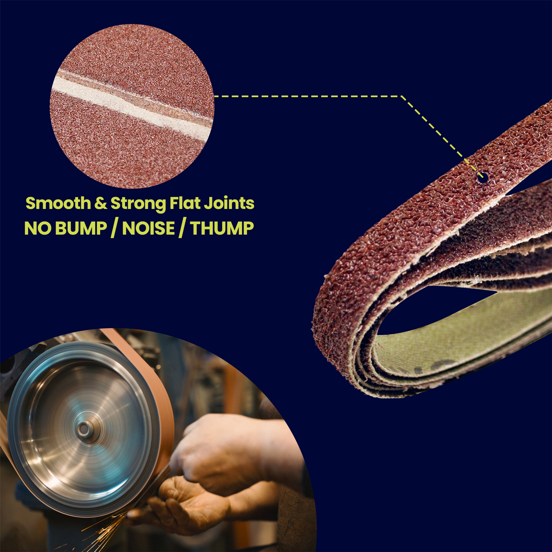 5 Pack Sanding Belts 330mm x 10mm (80 Grit) Coarse Sander Sheets Sanding Belts - Image 6