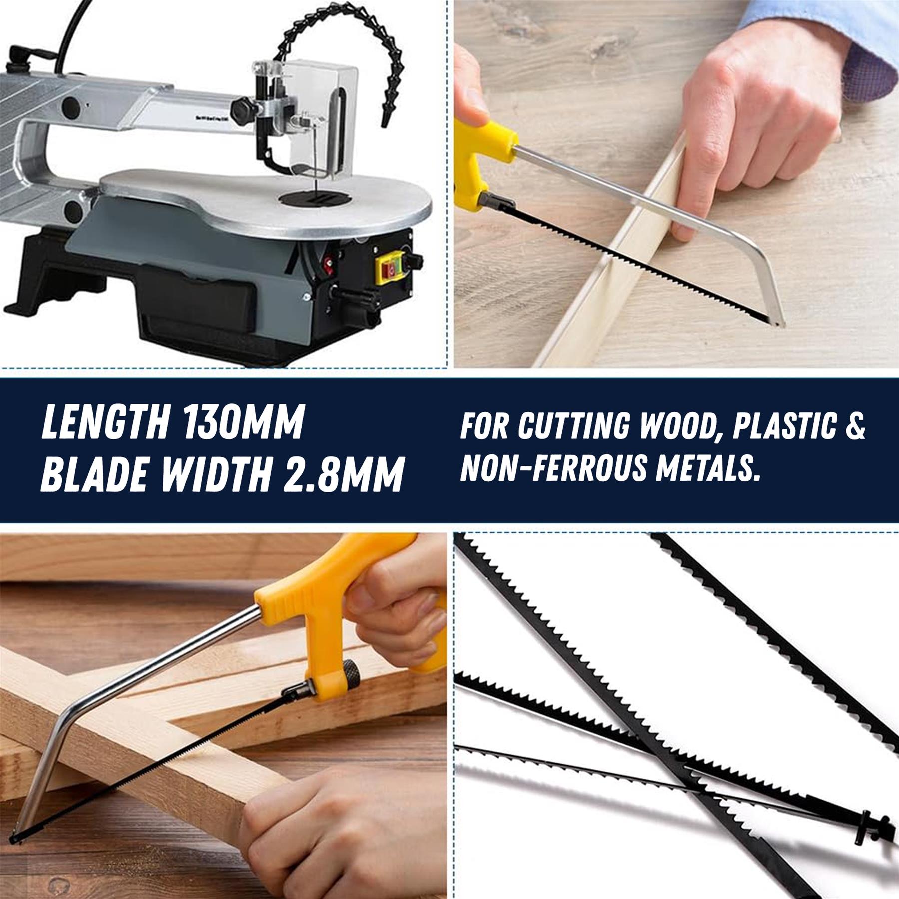 Scroll Saw Blades 21 TPI Hardened Carbon Steel Pin Ended 130mm Long 10PC - Image 4